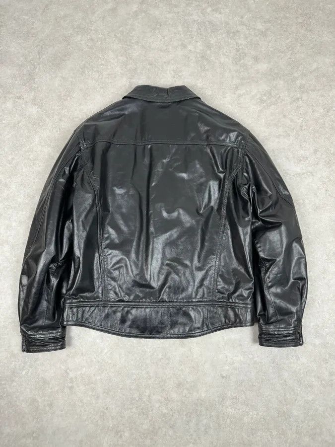 Gianfranco Ferre 2000s Gianfranco Ferré Black Leather Trucker Jacket Size US M / EU 48-50 / 2 - 6 Thumbnail