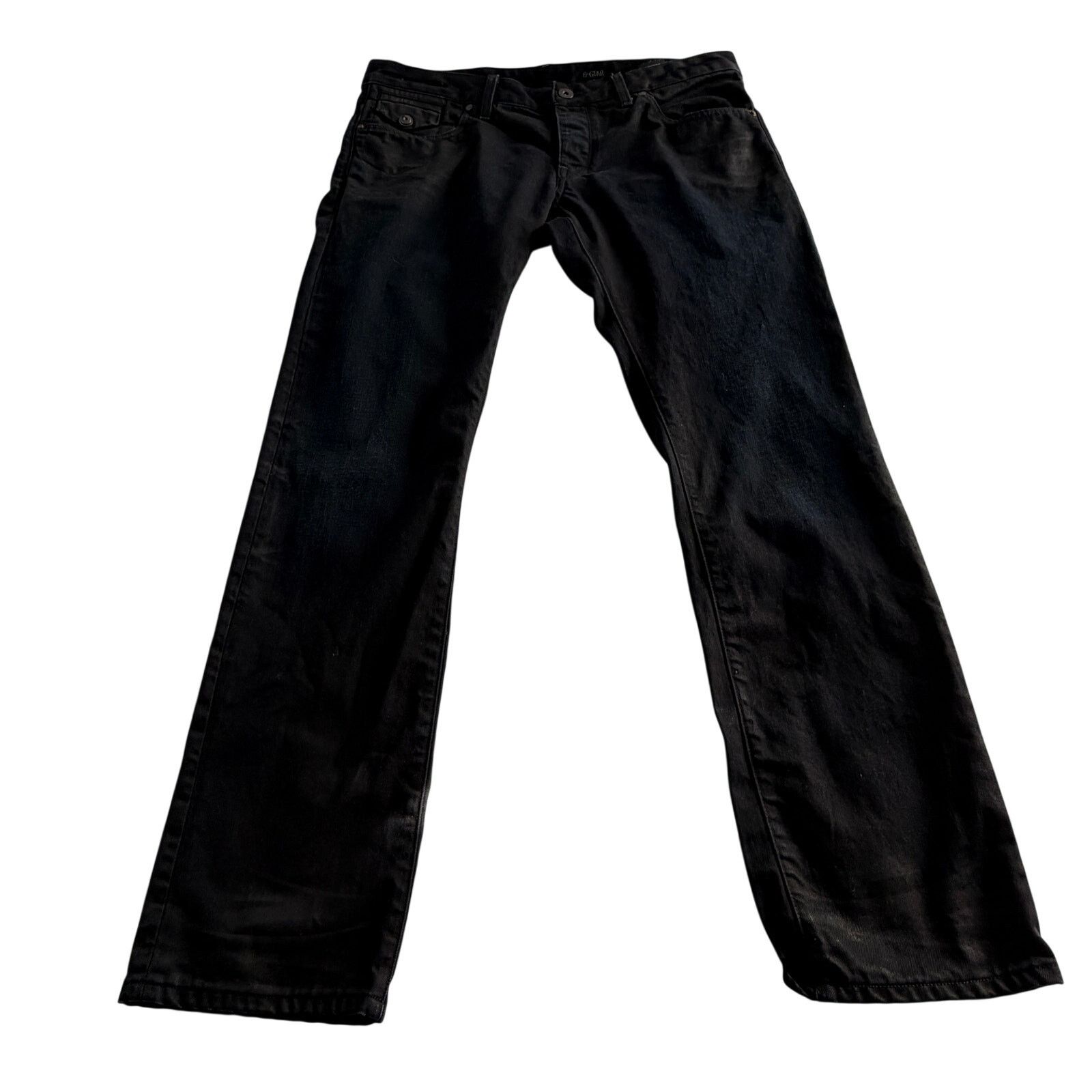 G-Star GStar GS01 Morris Low Straight Raw Denim Black Jeans 36x32 Size US 36 / EU 52 - 1 Thumbnail