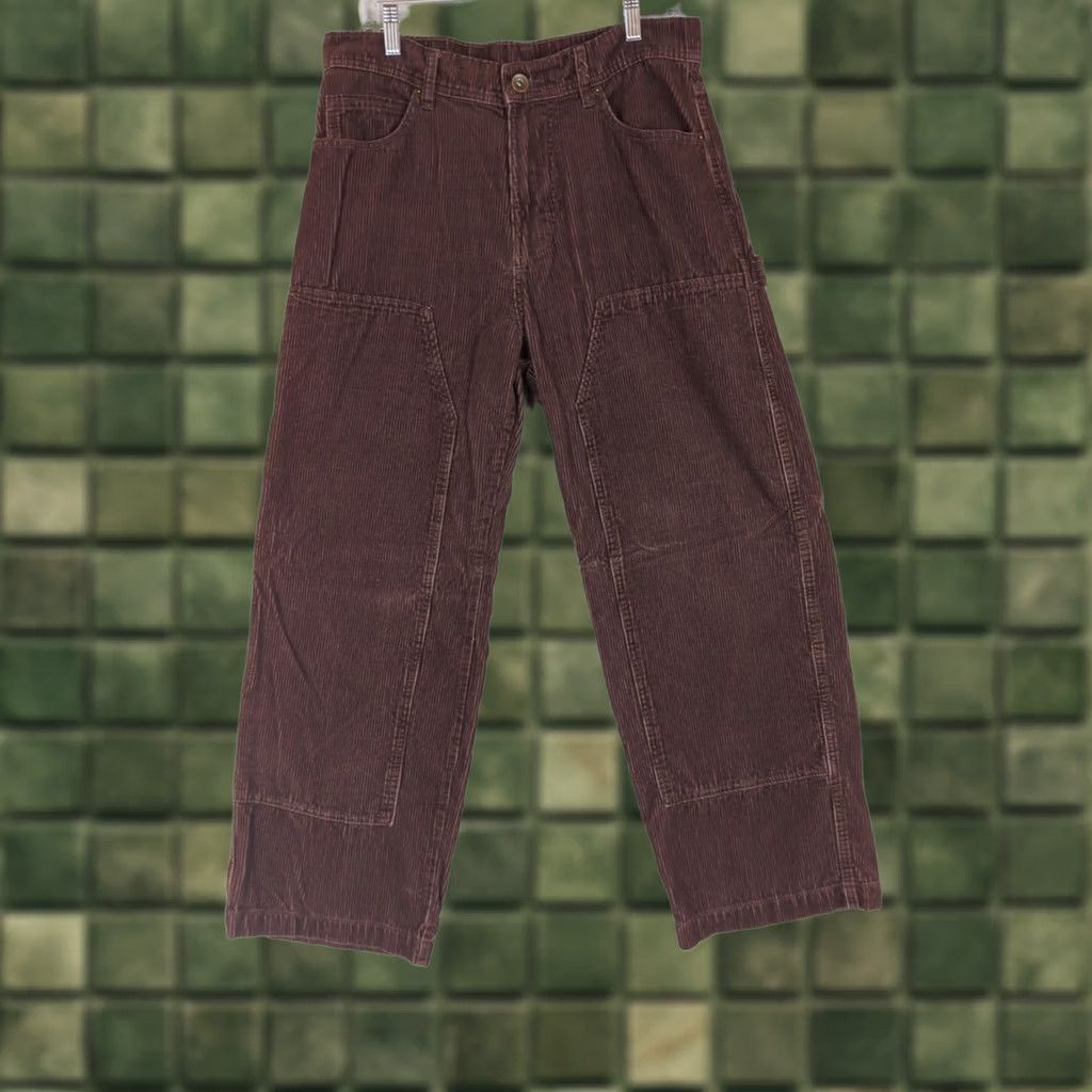 Vintage VINTAGE No Boundaries Corduroy Pants Baggy Double Knee Wide-Leg 32x29 Brown Mens 90s Grunge Skater Casual Baggy Style Carpenter Size US 32 / EU 48 - 1 Thumbnail