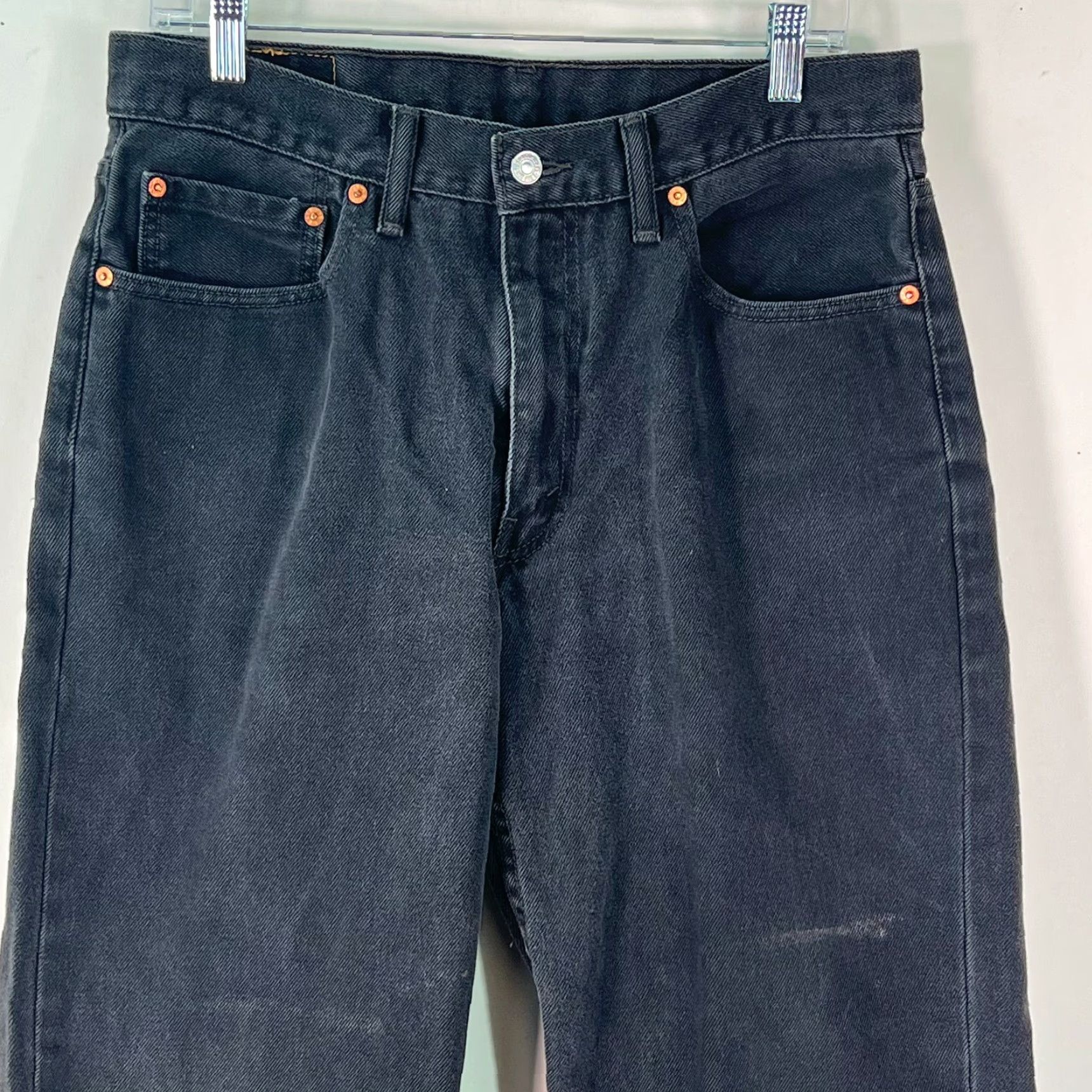 Levi's Levi's 550 Mens Flat Front Low Rise Black Denim Jeans 34X36 5-Pocket Design Size US 32 / EU 48 - 4 Thumbnail