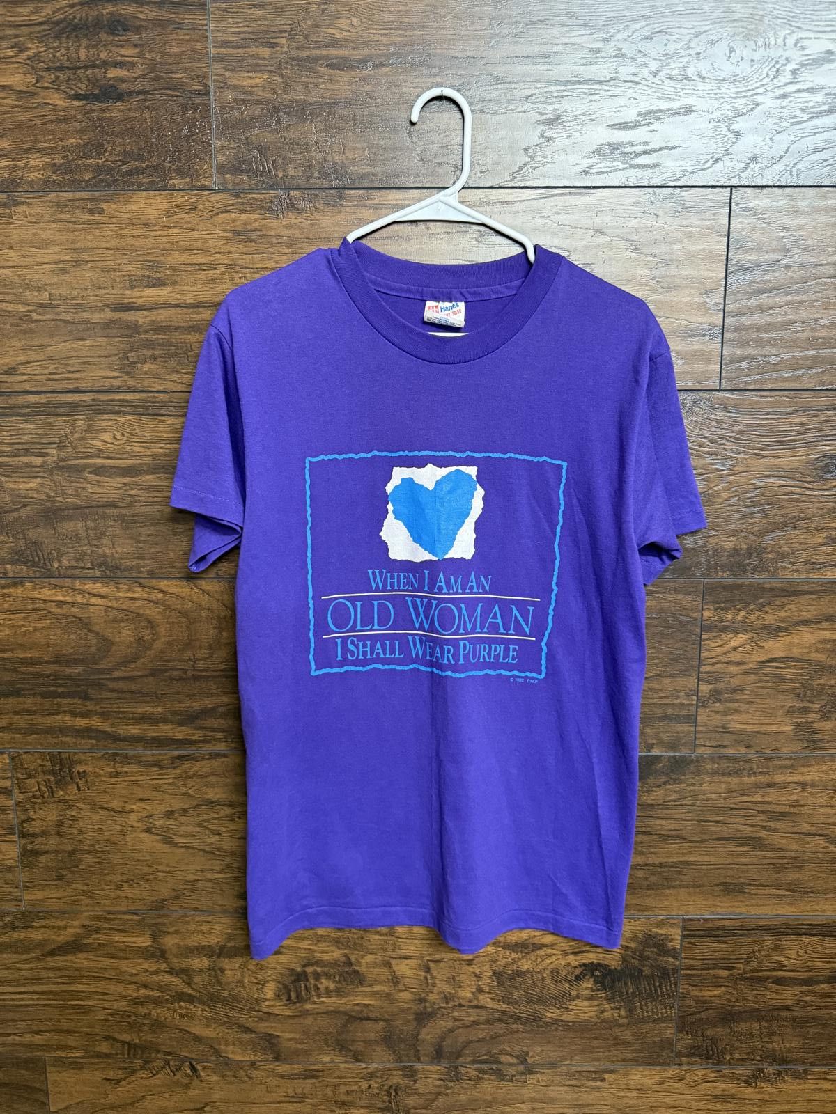 Hanes Vintage Poem T-shirt Warning T-shirt Jenny Joseph Purple Tee Size US M / EU 48-50 / 2 - 1 Thumbnail
