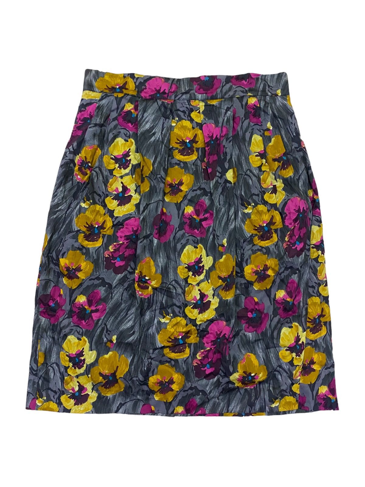 image of Kenzo Floral Skirt in Floral Grey, Women's (Size 26)