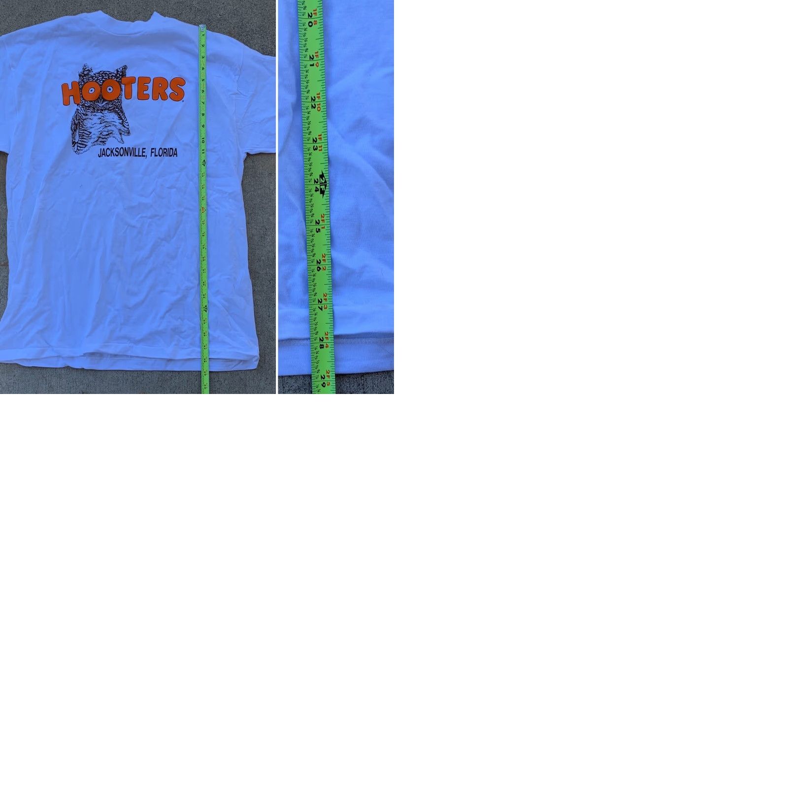 Hanes Vintage HOOTERS Jacksonville Florida T Shirt Delightfully Tacky Yet Unrefined L Mens White 1990s Graphic Tee Size US L / EU 52-54 / 3 - 9 Thumbnail