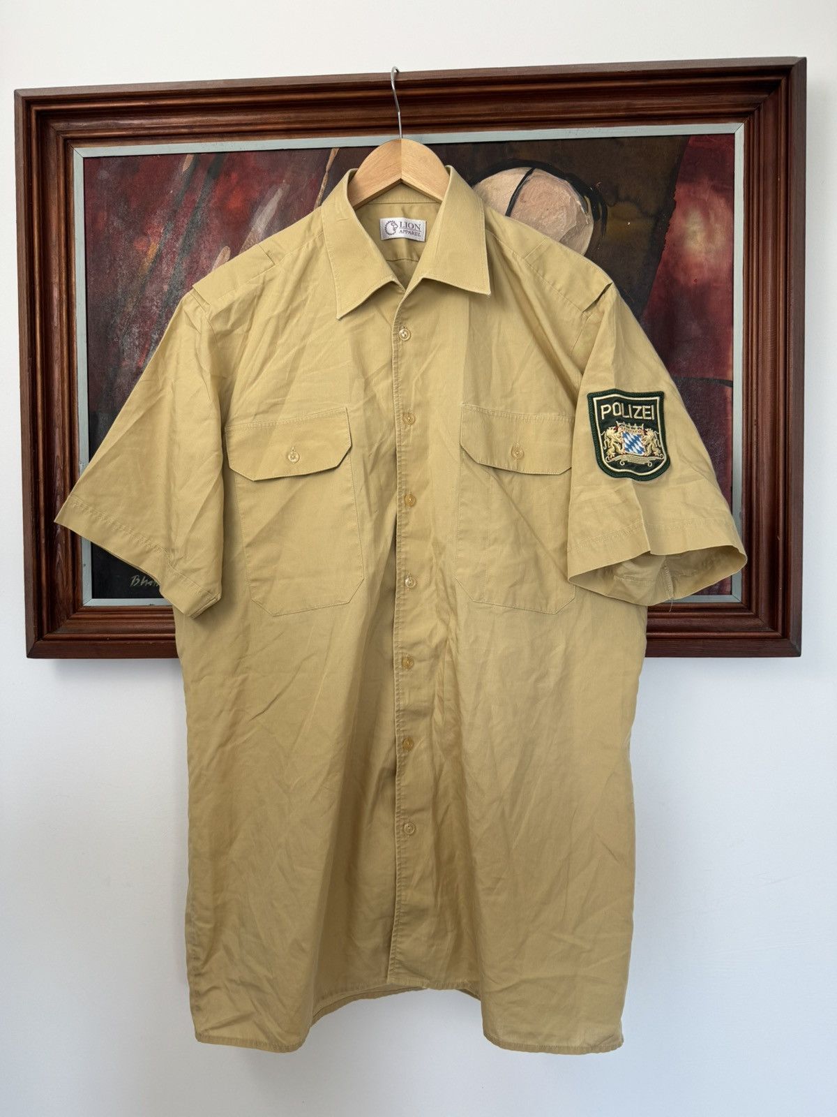Vintage Vintage Polizei German Button Up Short Sleeve Shirt Beige Size US M / EU 48-50 / 2 - 1 Thumbnail