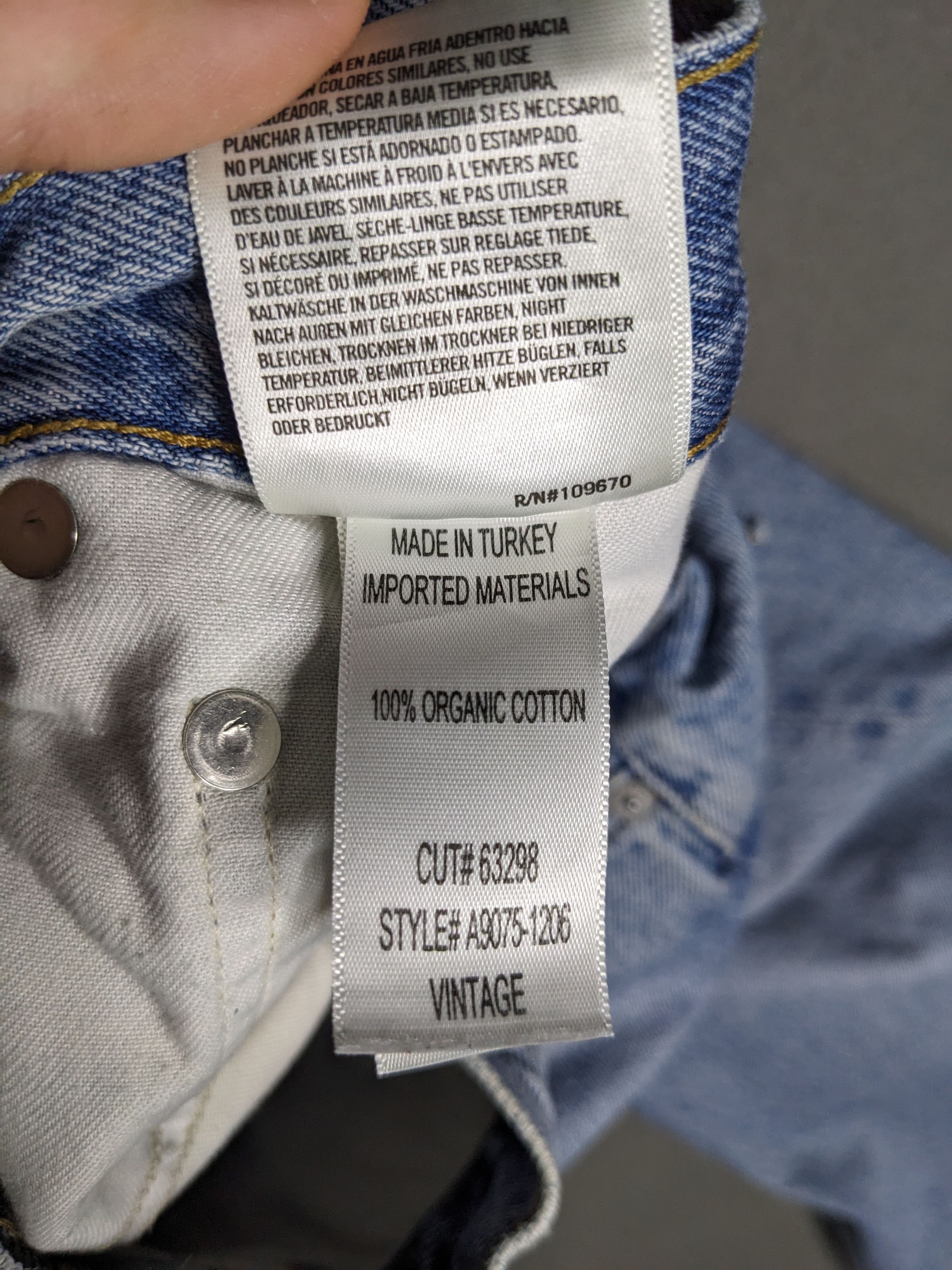 Agolde AGOLDE Vintage Straight Jeans 34x30 Organic Cotton Denim Size 34" / US 12 / IT 48 - 12 Thumbnail
