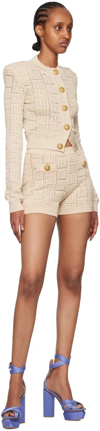 Balmain o1y0625 Short in Beige Size 30" / US 8 / IT 44 - 4 Thumbnail