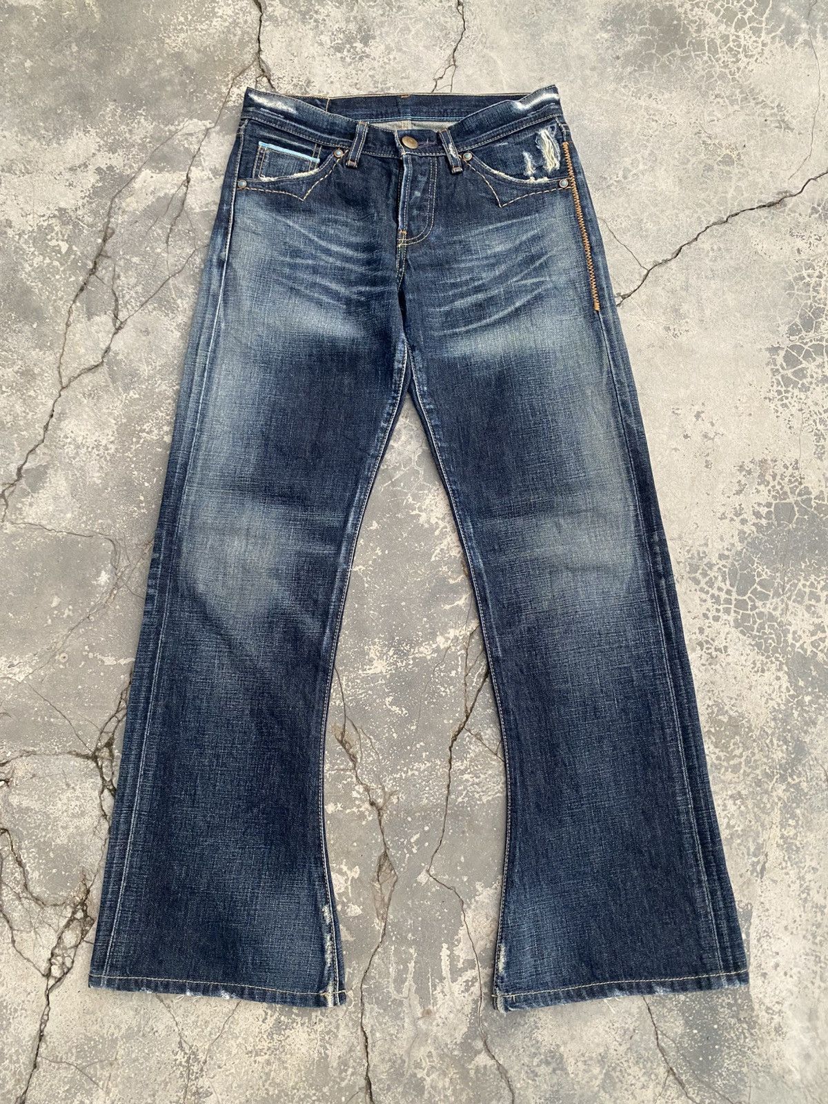Levi's Made & Crafted Vintage Levis Psychedelic Turquois Flare Size 27" / US 4 / IT 40 - 3 Thumbnail