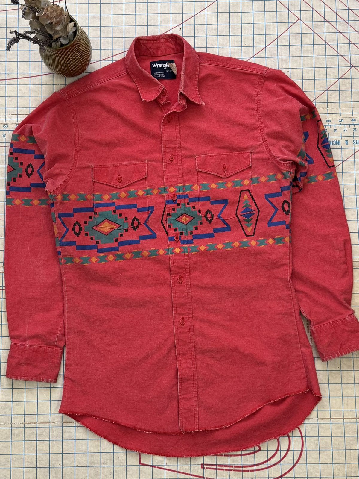 Wrangler Vintage Wrangler Brushpopper Navajo Pattern Button Up Shirt Size US L / EU 52-54 / 3 - 2 Thumbnail