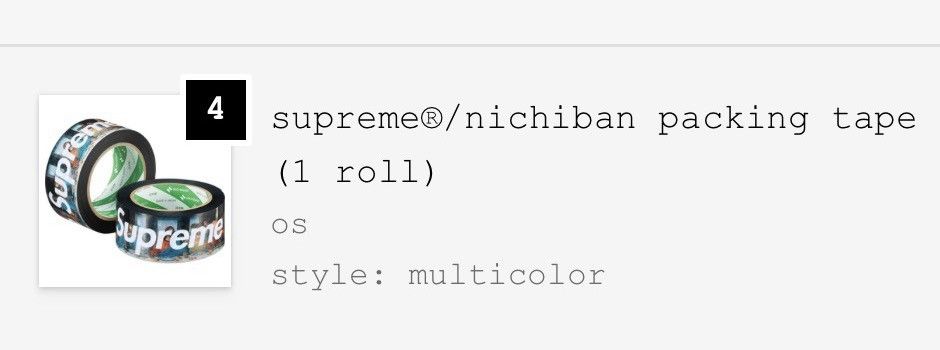 Supreme Supreme Last Supper Nichiban Packing Tape Size ONE SIZE - 2 Thumbnail