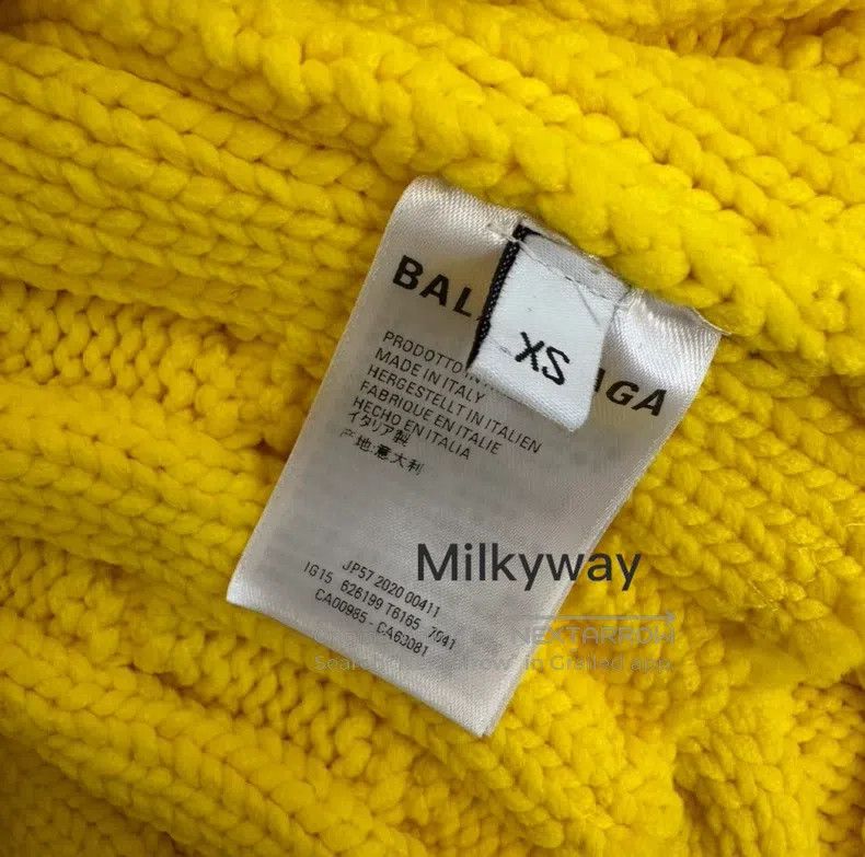 Balenciaga Balenciaga Short Cable Knit Sweater XS Yellow Size XS / US 0-2 / IT 36-38 - 7 Thumbnail