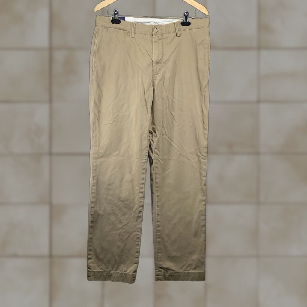 Polo Ralph Lauren Polo Ralph Lauren Bedford Chino Pants Classic Fit Cotton Twill Beige 35x31 Men's Regular Straight Front Pockets Button Zip Size US XS / EU 42 / 0 - 1 Thumbnail