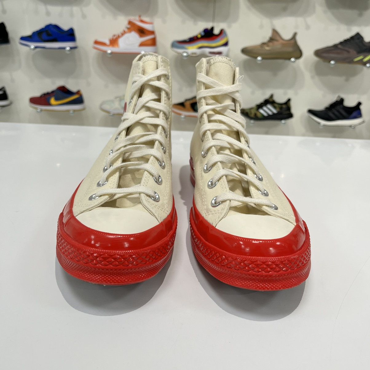 Comme des Garcons × Converse Converse Chuck Taylor All Star 70 Hi x CDG Play Red Midsole Size US 10 / EU 43 - 9 Thumbnail
