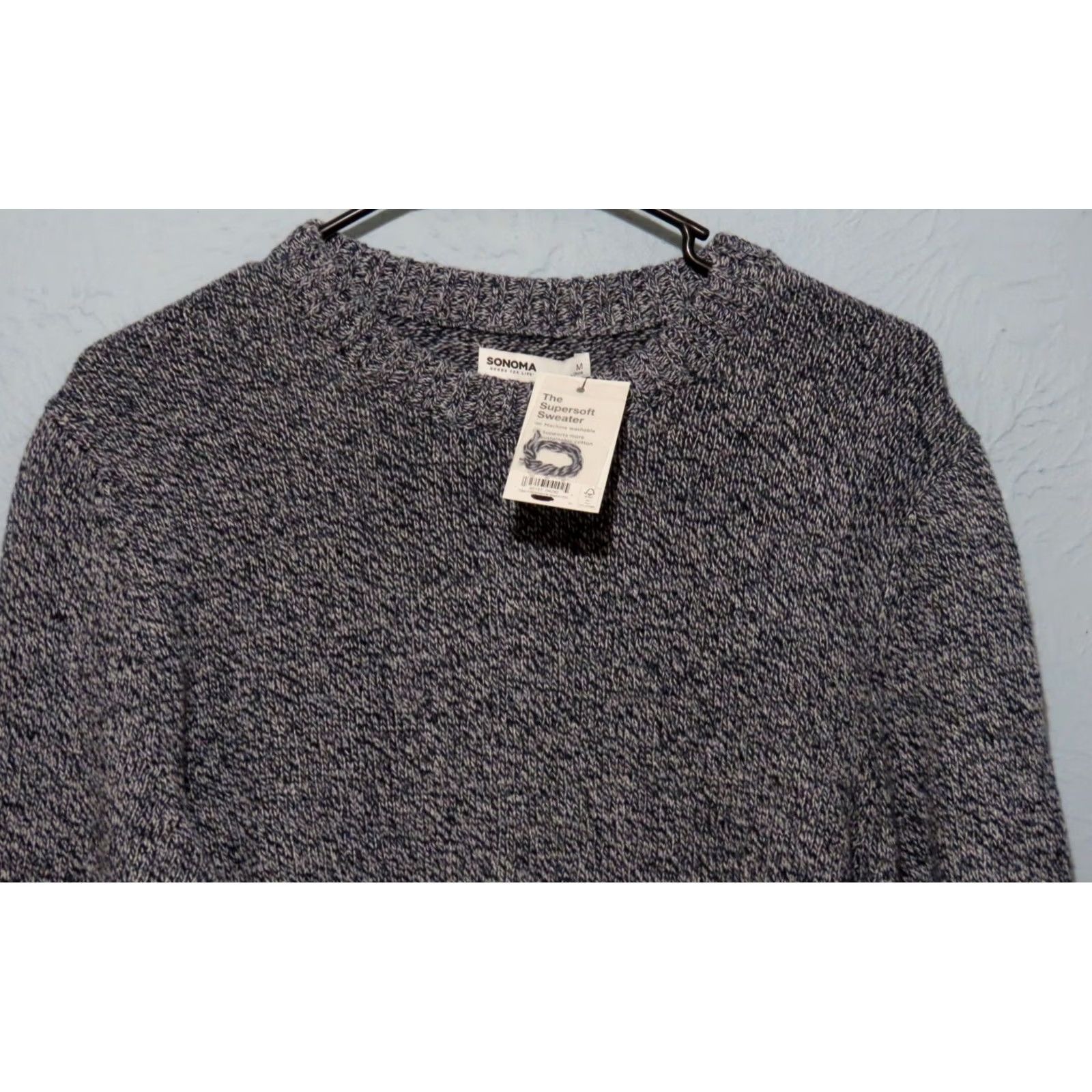 Vintage Sonoma Sweater Crewneck Knit M Sky-Blue Wool? (Note: original materials acrylic, cotton) Size US M / EU 48-50 / 2 - 3 Thumbnail