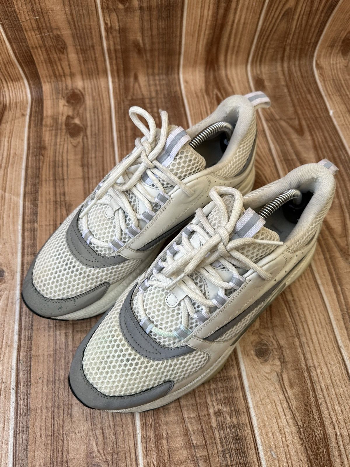 Dior Dior B22 White Silver Mesh Leather Lowtops Size US 10 / EU 43 - 6 Thumbnail