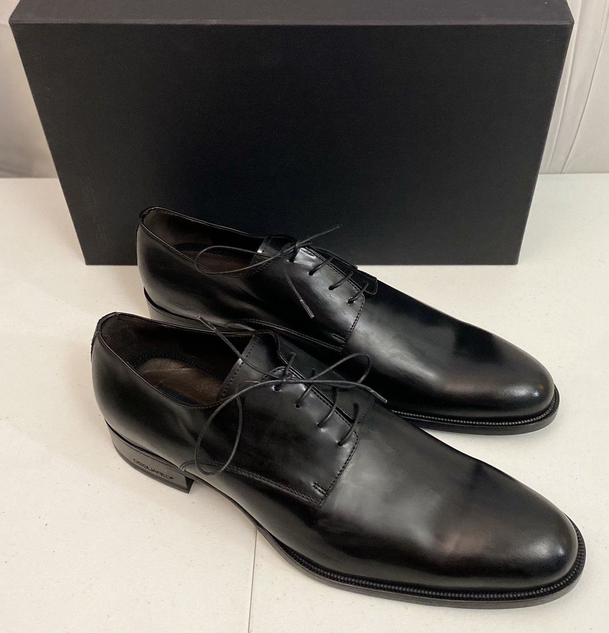 Dsquared2 Dsquared2 🇮🇹 Black Polished Leather Evening Derby 12 NEW Size US 12 / EU 45 - 19 Thumbnail