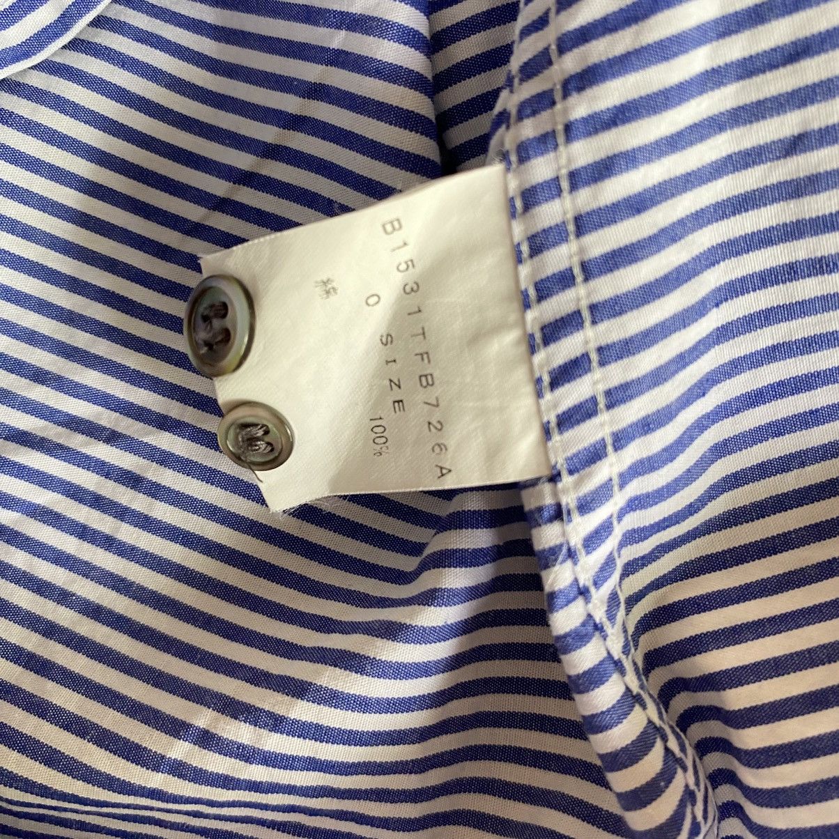 FRAPBOISH Blue Striped Hoodie Sailor Collar Shirt
