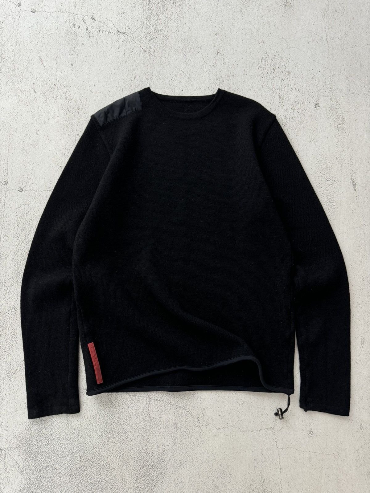 Prada linea rossa black Crewneck long sleeve size XL on sale