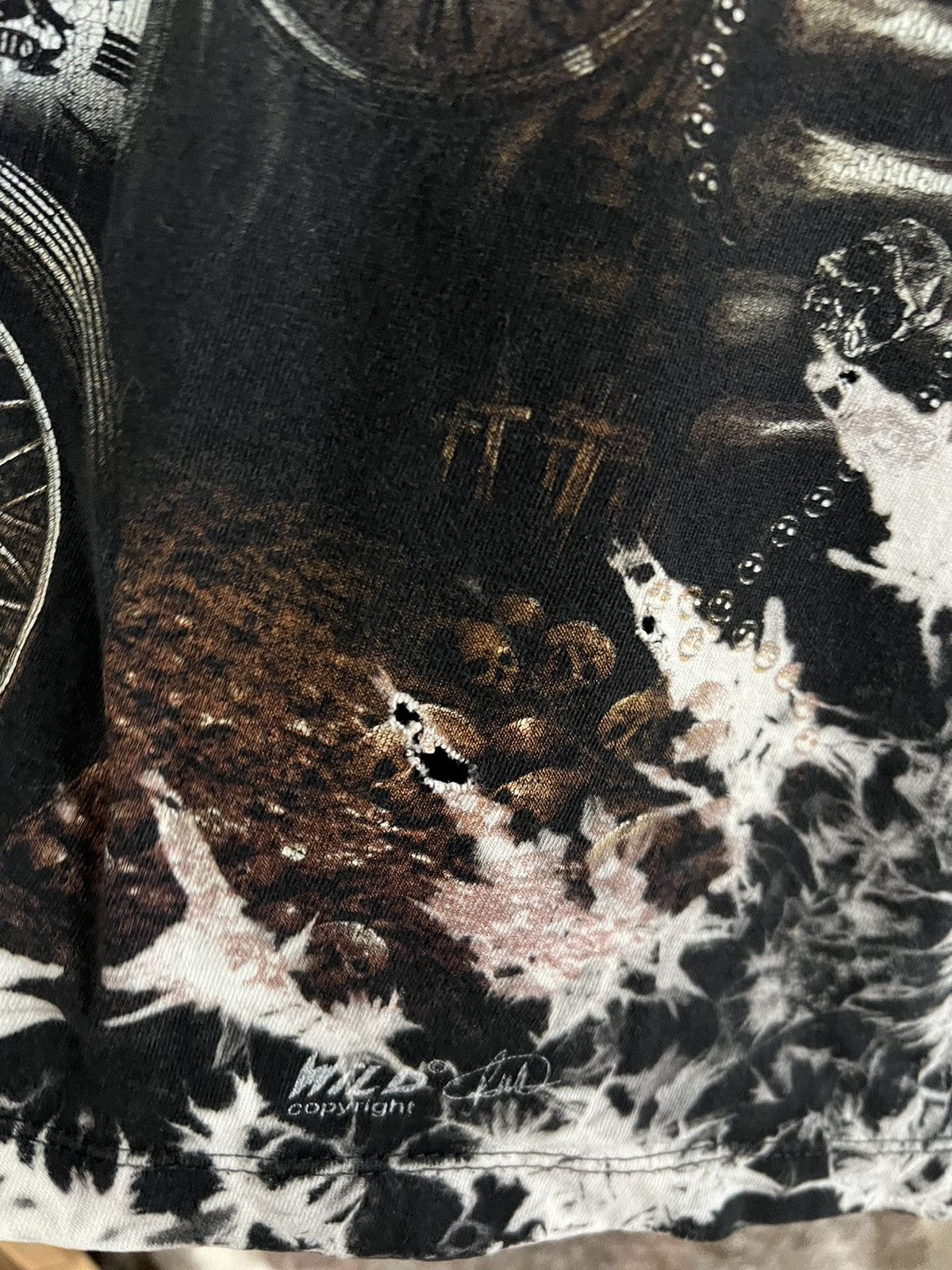 Affliction × Designer Full print t-shirt tee Tis , dark side, ghost M Size US M / EU 48-50 / 2 - 4 Thumbnail