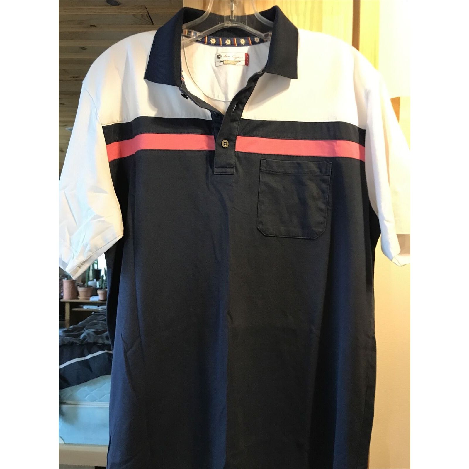 Other Ben Hogan Men’s M Navy Blue SS White Cotton Poly Polo Shirt Size US M / EU 48-50 / 2 - 11 Thumbnail