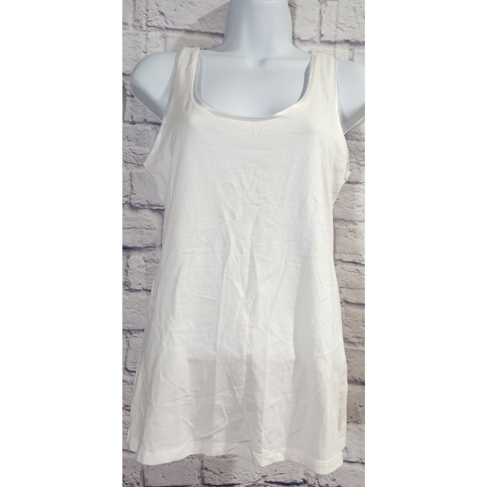 Other Ann Taylor White Satin Trim Scoop Neck Tank Top Small Dressy Size S / US 4 / IT 40 - 1 Thumbnail