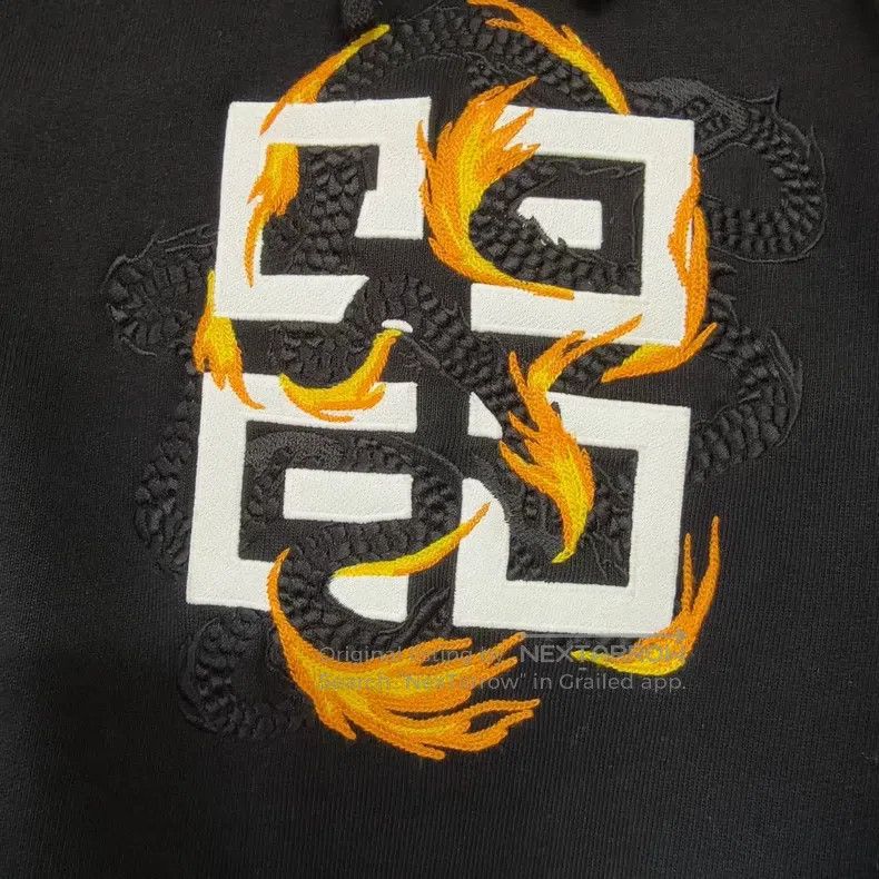 Givenchy Givenchy SS24 Logo flame dragon pattern print slim fit hoo Size US XL / EU 56 / 4 - 6 Thumbnail