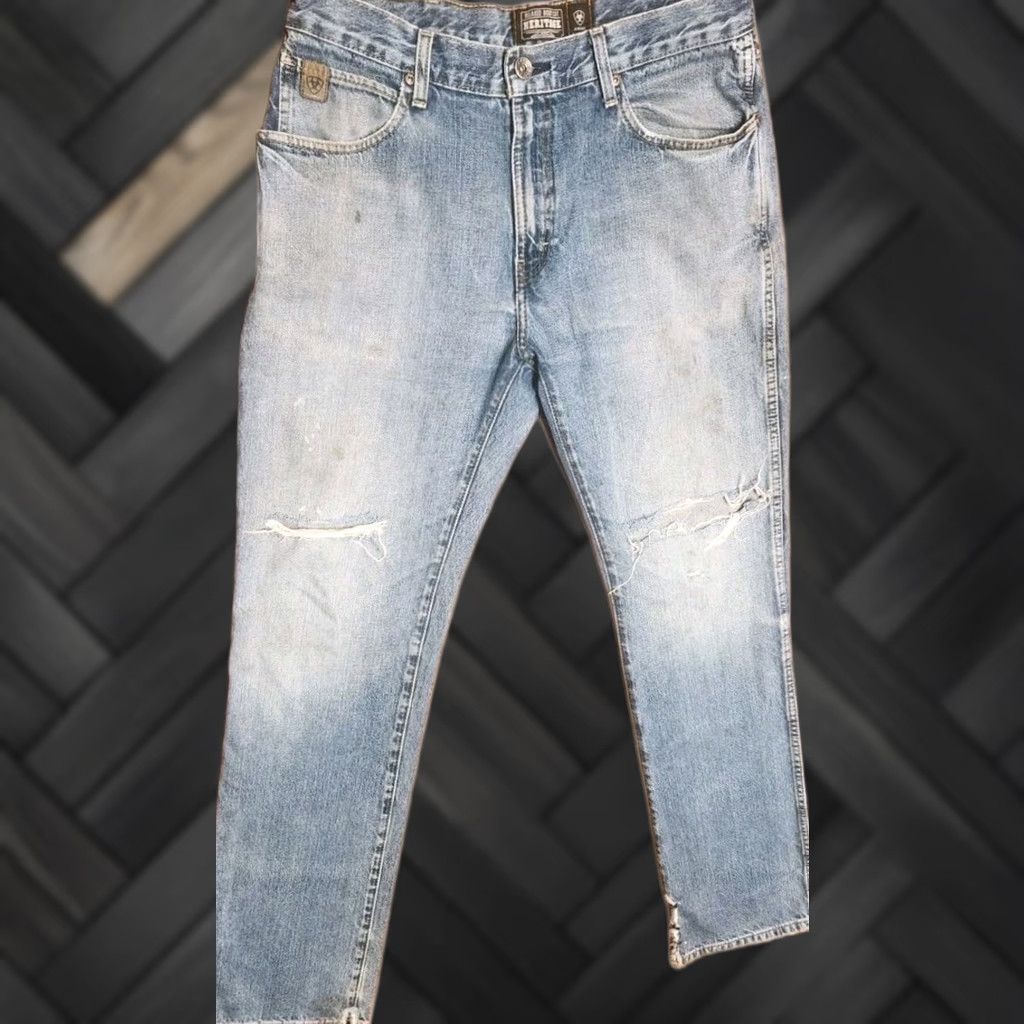 Ariat Nike Shirt Mens Jeans 34x36 Distressed Boot Cut Denim Ariat Relaxed Moisture? Size US 34 / EU 50 - 1 Thumbnail