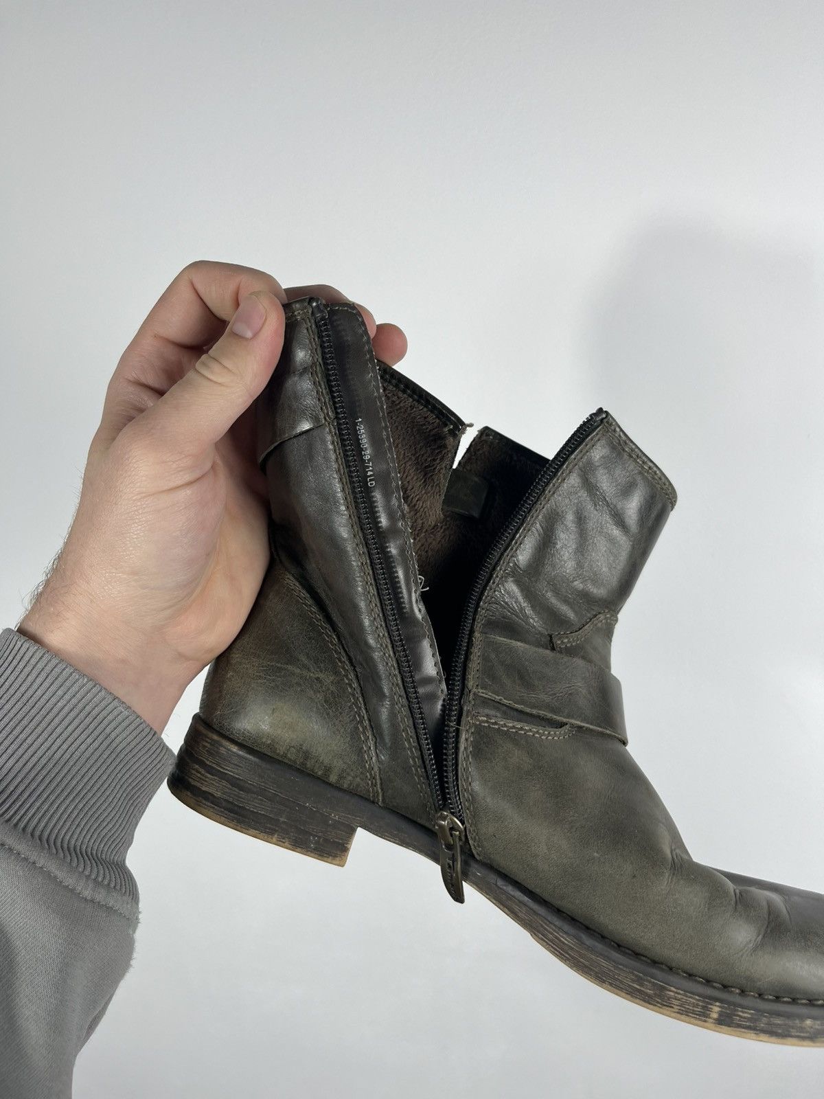 Other Distressed Leather Biker Ankle Boots Buckle Strap Zip EU 39 Size US 7 / IT 37 - 11 Thumbnail