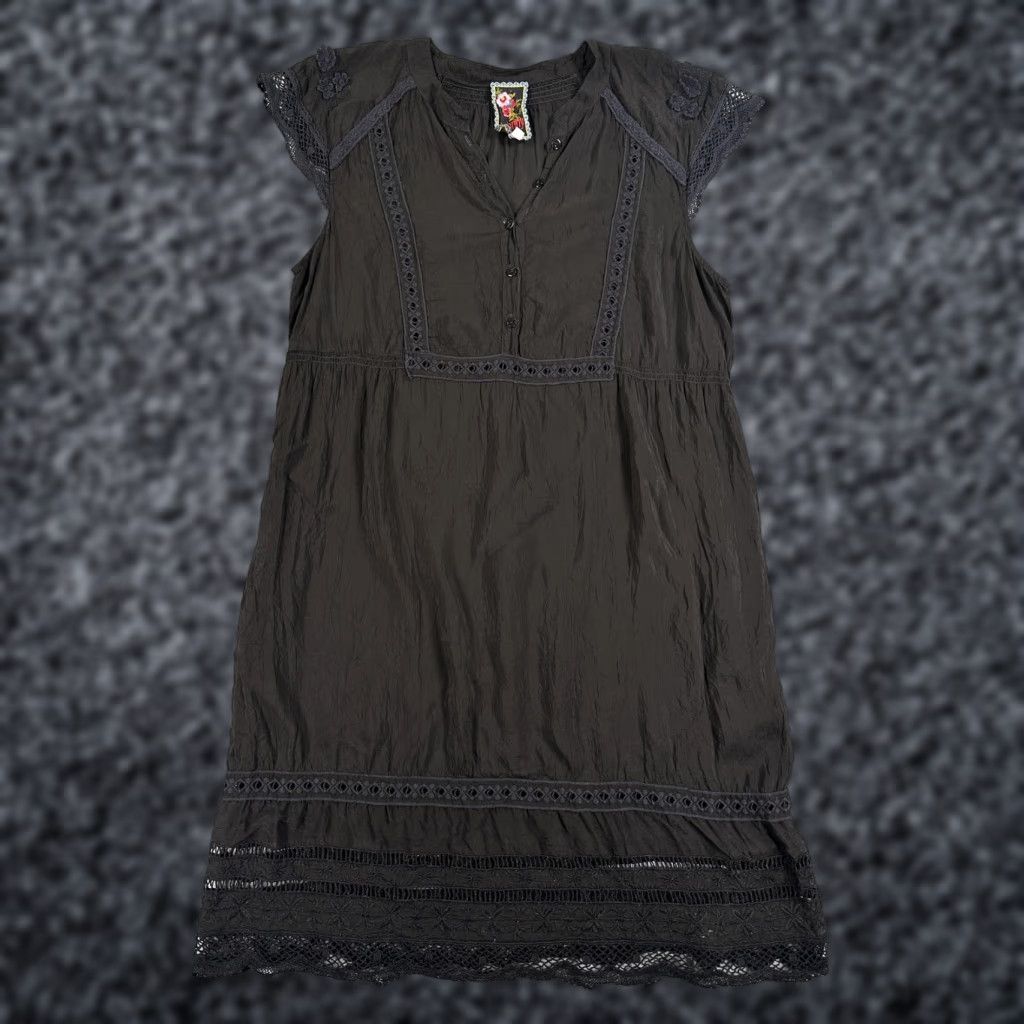 Johnny Was Johnny Was Dress Womens Large Black Crochet Lace Henley Boho Sundress Shop Womens L Black Crochet Lace Henley Boho Sundress Size L / US 10 / IT 46 - 1 Thumbnail