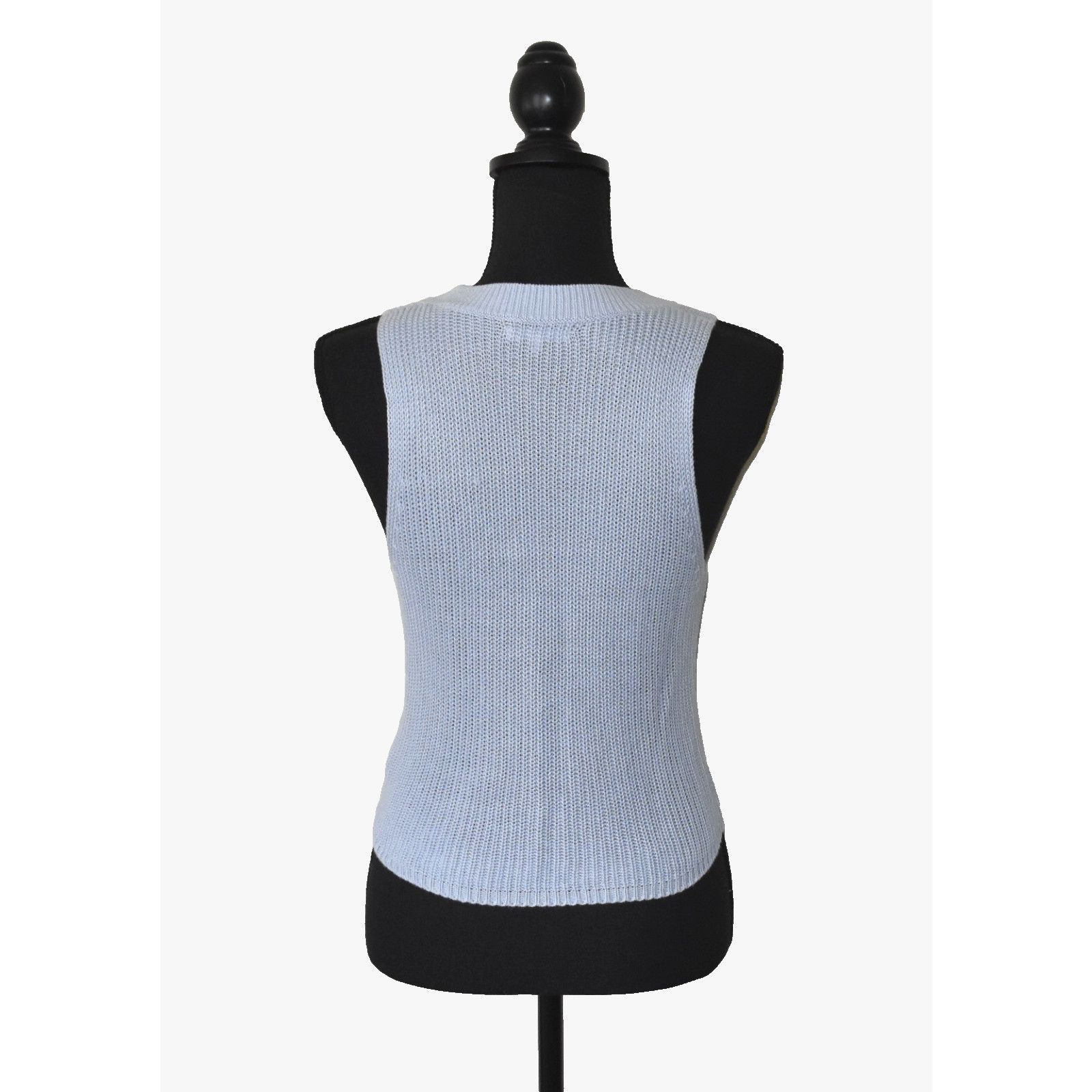 Reformation REFORMATION Light Blue Linen Blend Knit Vest Tank Top Size S Size S / US 4 / IT 40 - 3 Thumbnail