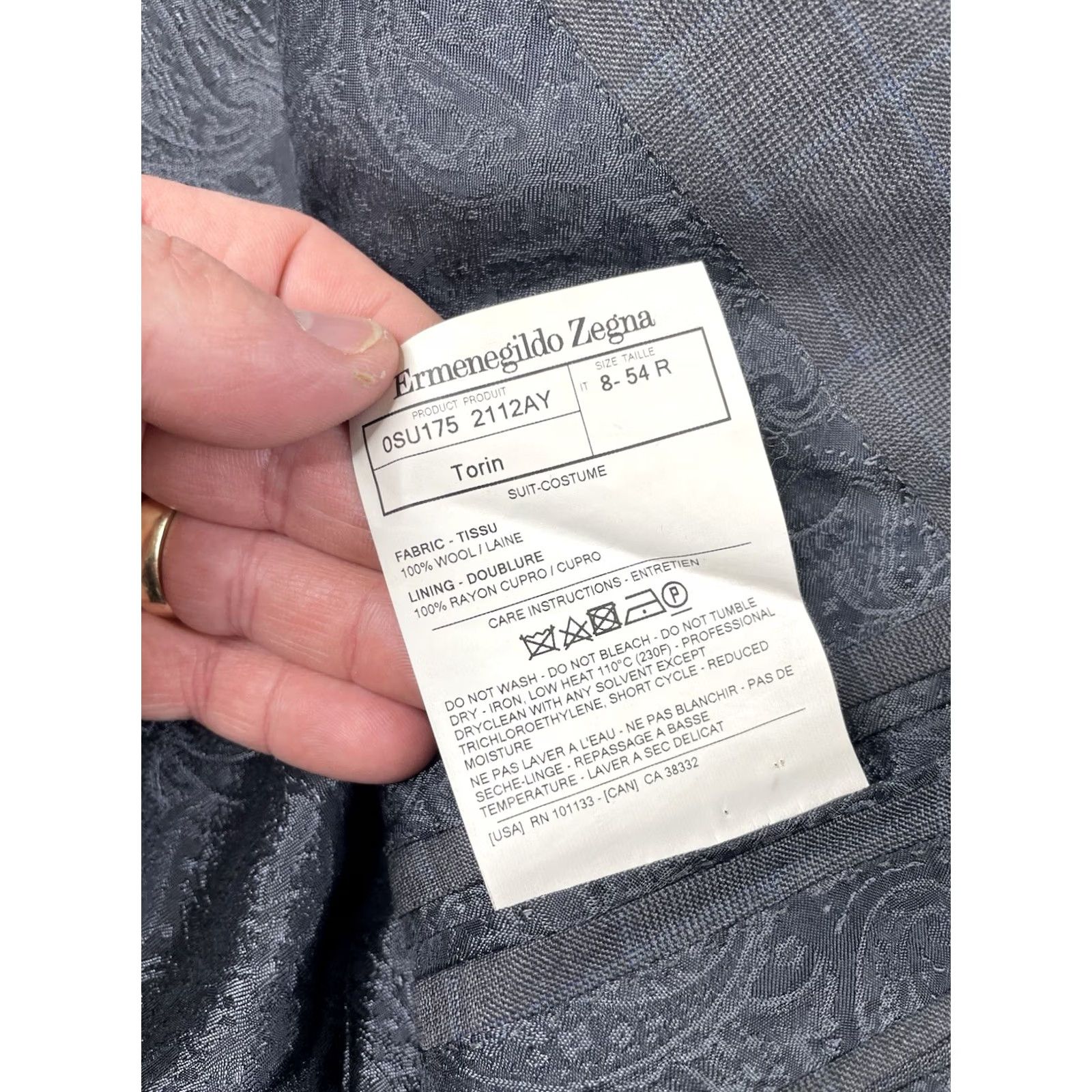 Ermenegildo Zegna Ermenegildo Zegna Su Misura Blazer Sport Coat Windowpane Check Plaid Gray Wool 44R Mens Size 44R - 6 Thumbnail