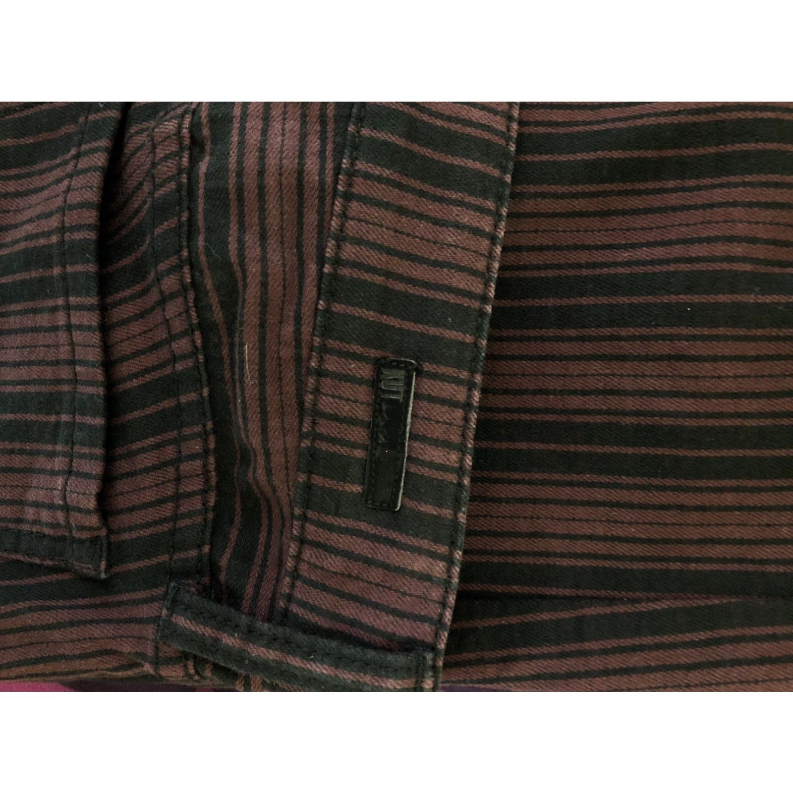 Vintage KUT from the Kloth Jennifer Ultra Skinny Pants 0 Brown Stripe 28"W Denim Low Rise Size 25" / US 0 / IT 36 - 4 Thumbnail