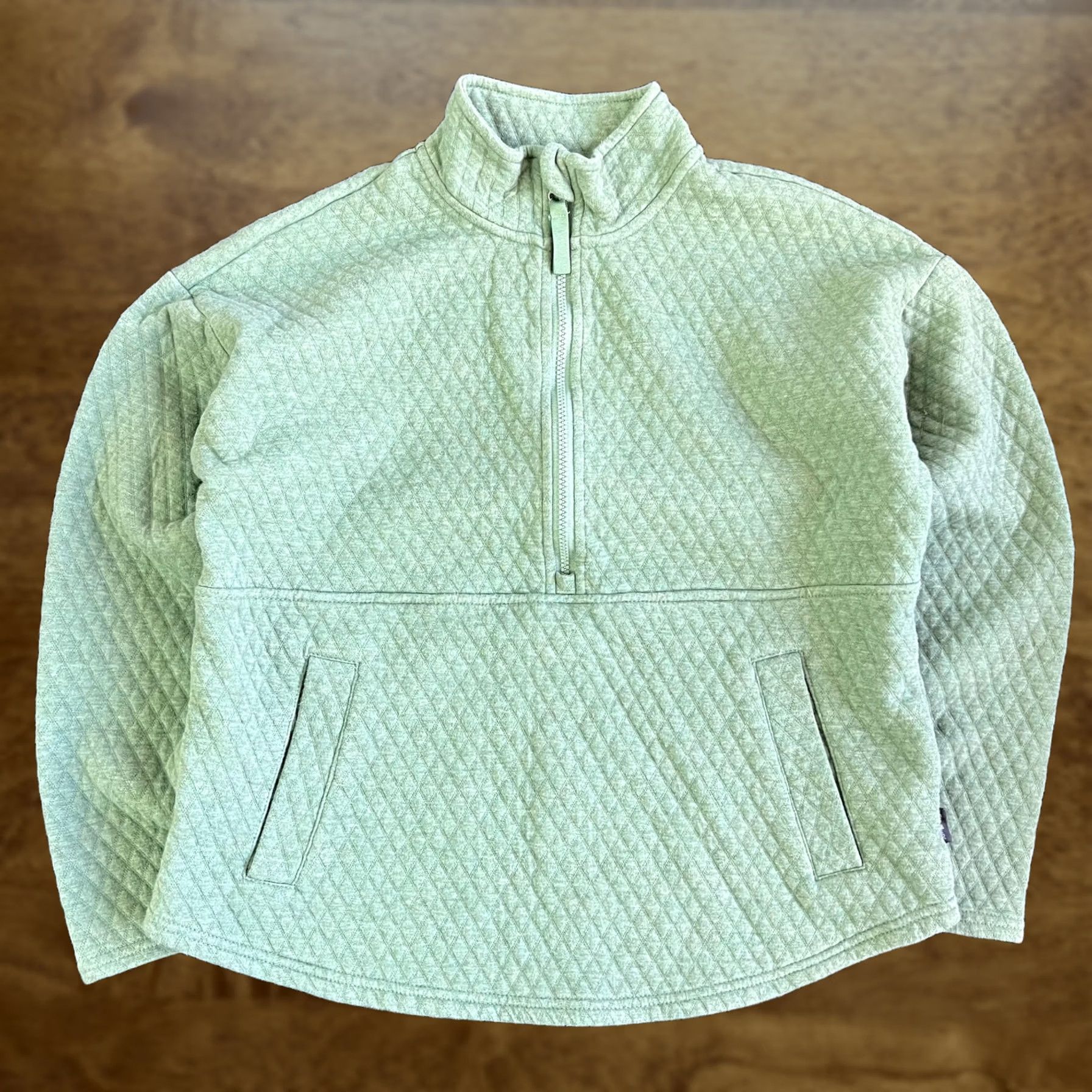 Eddie Bauer Eddie Bauer Jacket Womens M Green Diamond Quilted 1/2 Zip Pockets Cashmere? Size M / US 6-8 / IT 42-44 - 1 Thumbnail