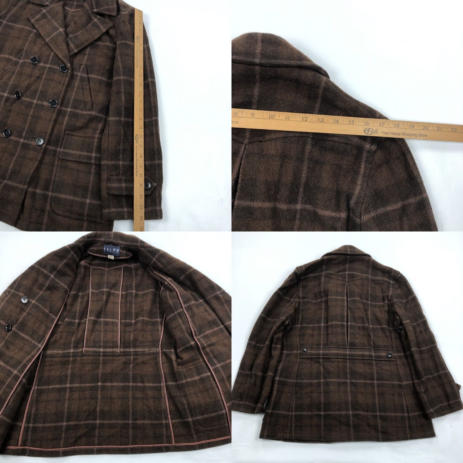 Ralph Lauren Ralph Lauren Women's Coat Plaid Wool Double Breasted Pea Coat Jacket Size 8 Wool Blended Outdoor Fall Winter Cleated Pockets Buttoned - Mens Size M / US 6-8 / IT 42-44 - 8 Thumbnail
