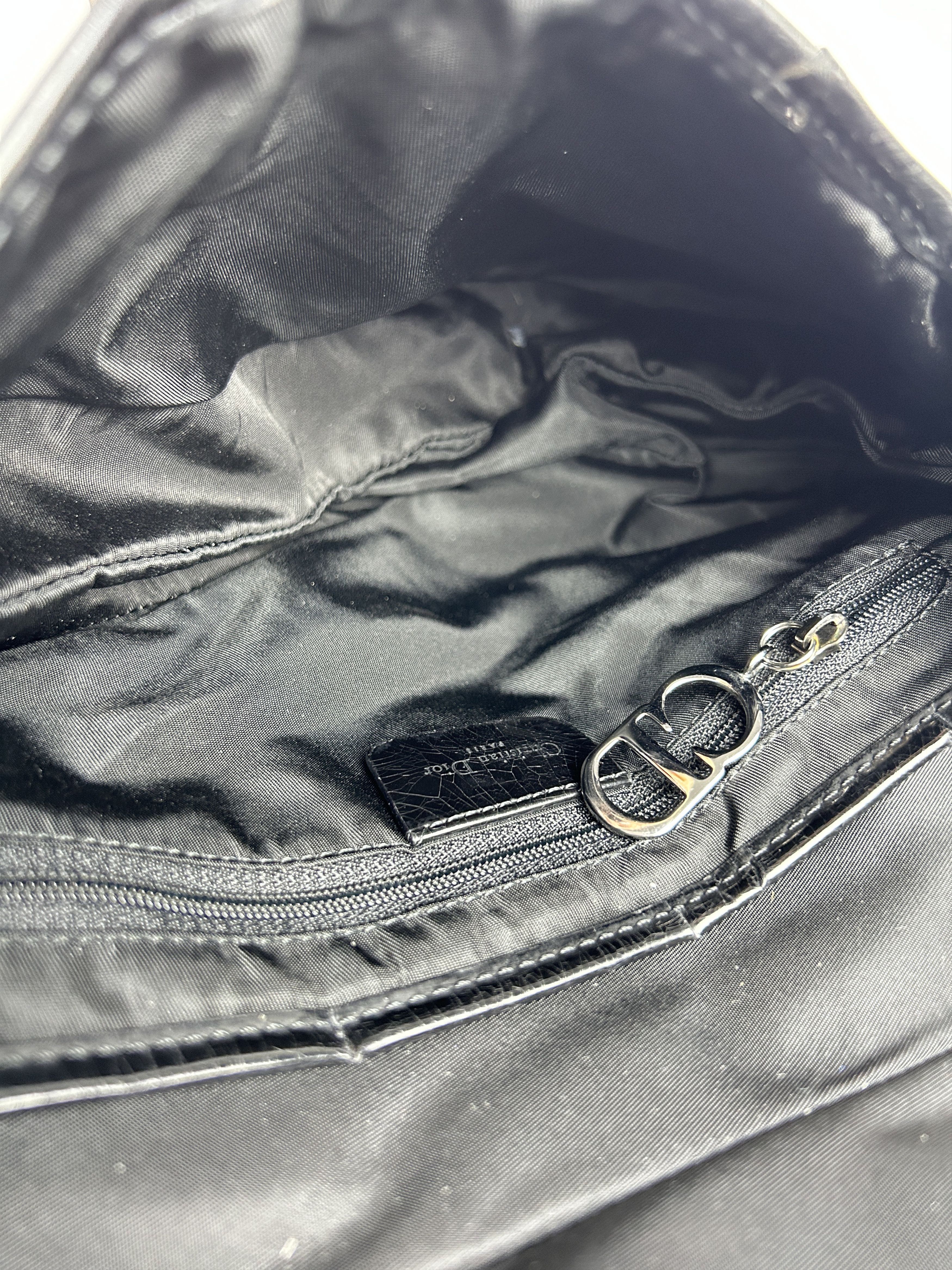 Dior 2001 Dior black satin and patent leather saddle bag Size ONE SIZE - 18 Thumbnail