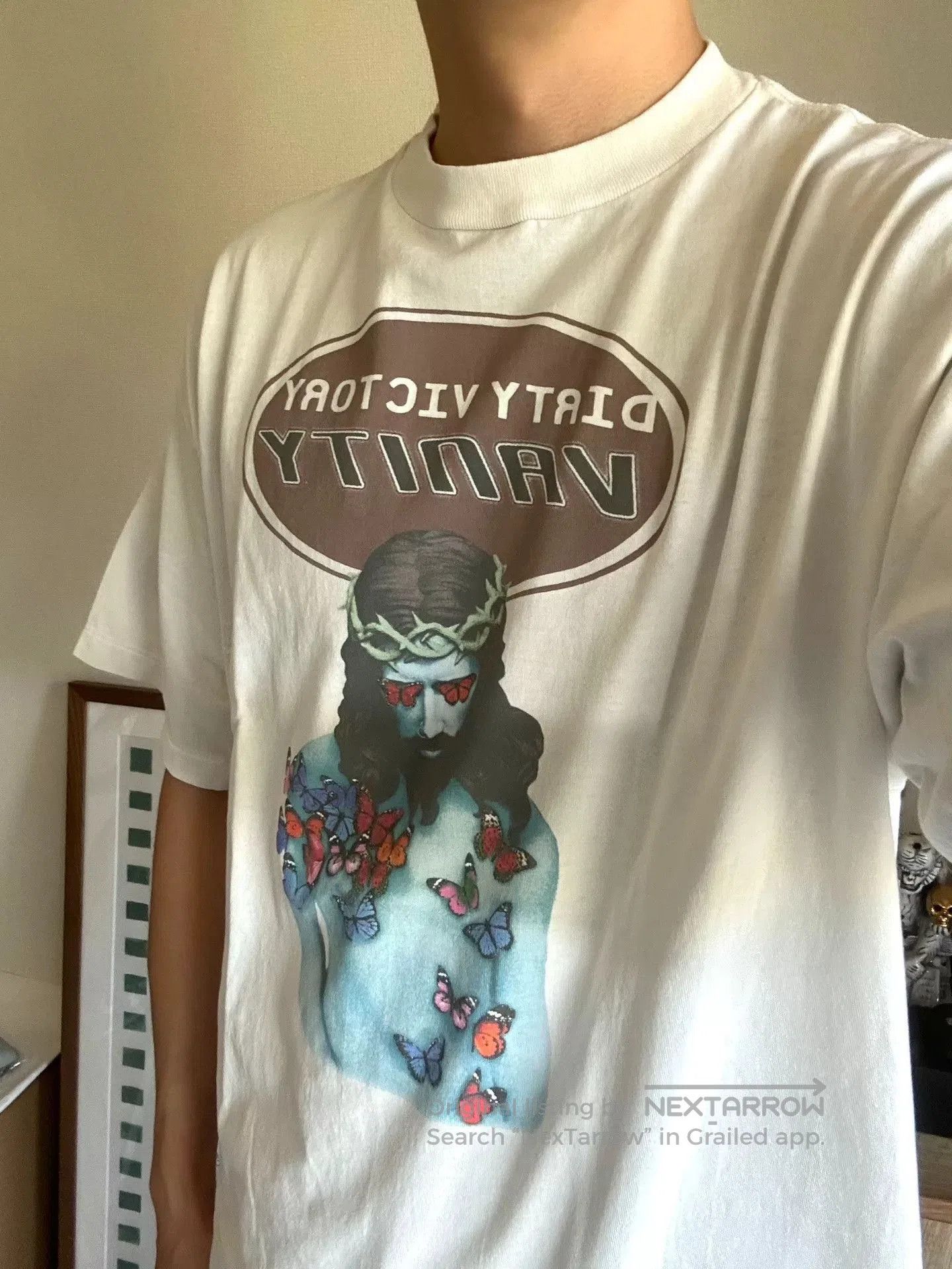 Saint Michael jesus tee with butterfly graphic design. Size US S / EU 44-46 / 1 - 5 Thumbnail