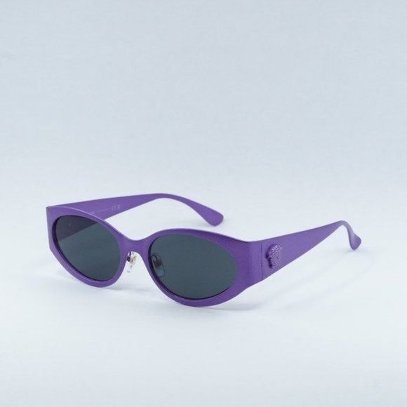 image of New Versace Ve2263 150287 Violet Dark Grey Sunglasses in Purple, Women's