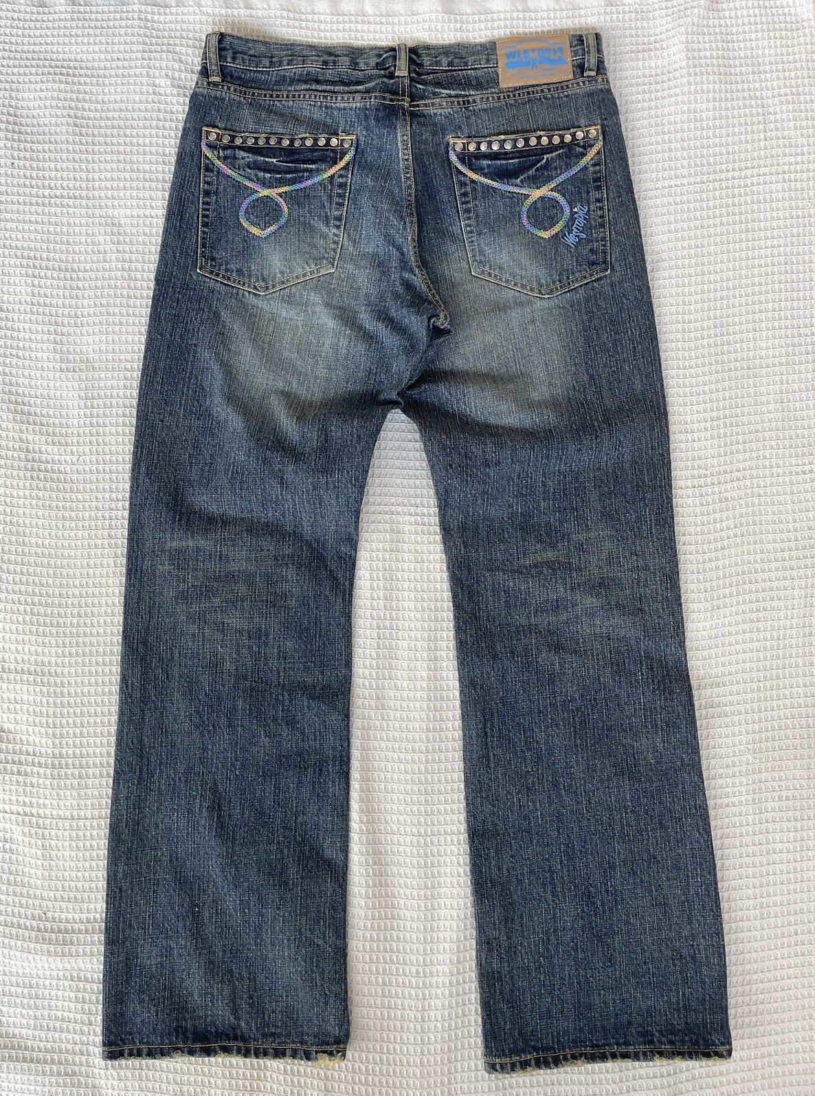 Kentucky Boy Tyler Rare‼️Vintage🔥WESTOPIA🔥Distressed Denim Skull Punk Design Size US 35 - 3 Thumbnail