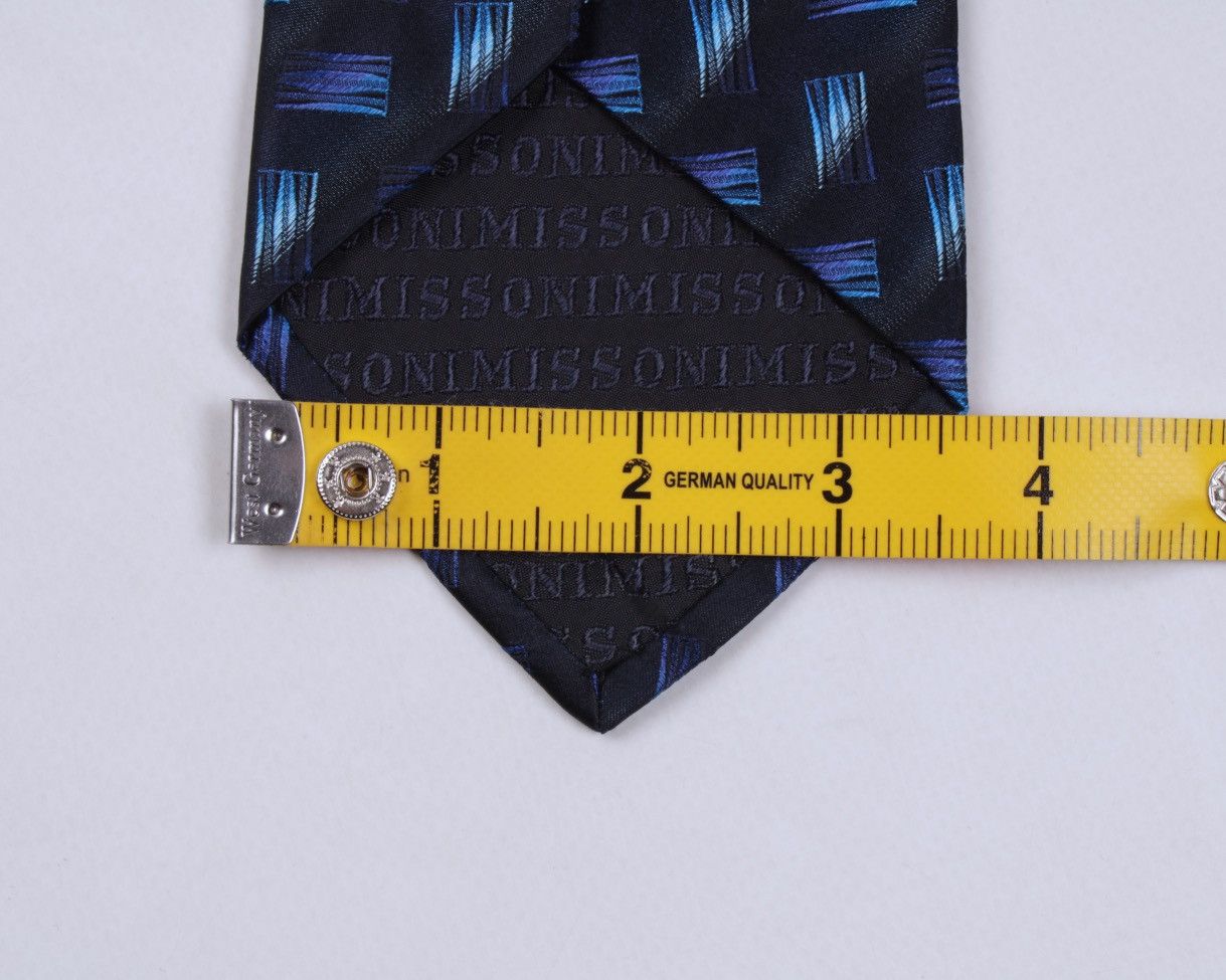 Designer × Missoni × Vintage MISSONI Cravatte Vintage Blue Geometric Silk Tie Size ONE SIZE - 17 Thumbnail
