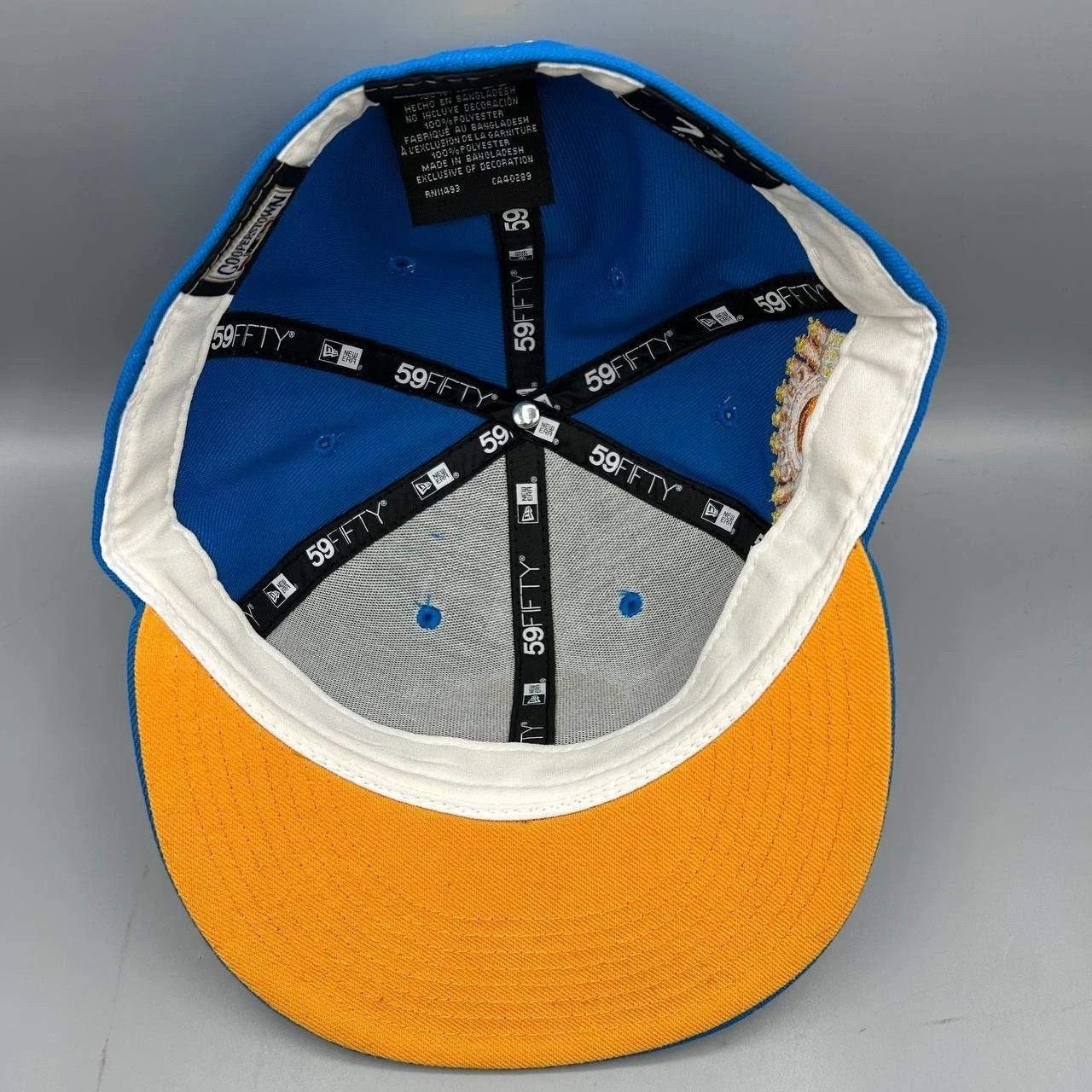 New Era Chicago Cubs Hat Men 7 3/8 Blue Orange MLB Fitted Cap Size ONE SIZE - 2 Thumbnail