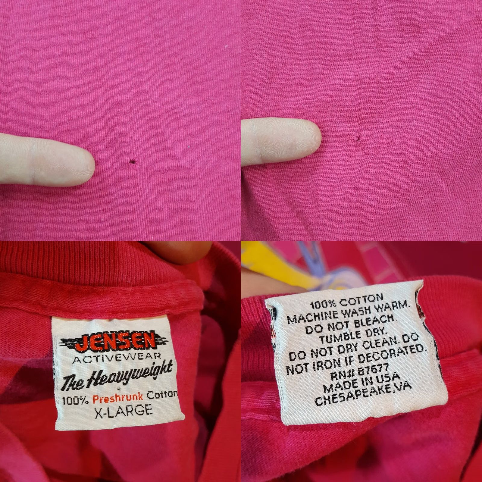 Pinko VINTAGE Oregon Fishing Distressed Pink Mens XL T Shirt 90s Size US XL / EU 56 / 4 - 9 Thumbnail