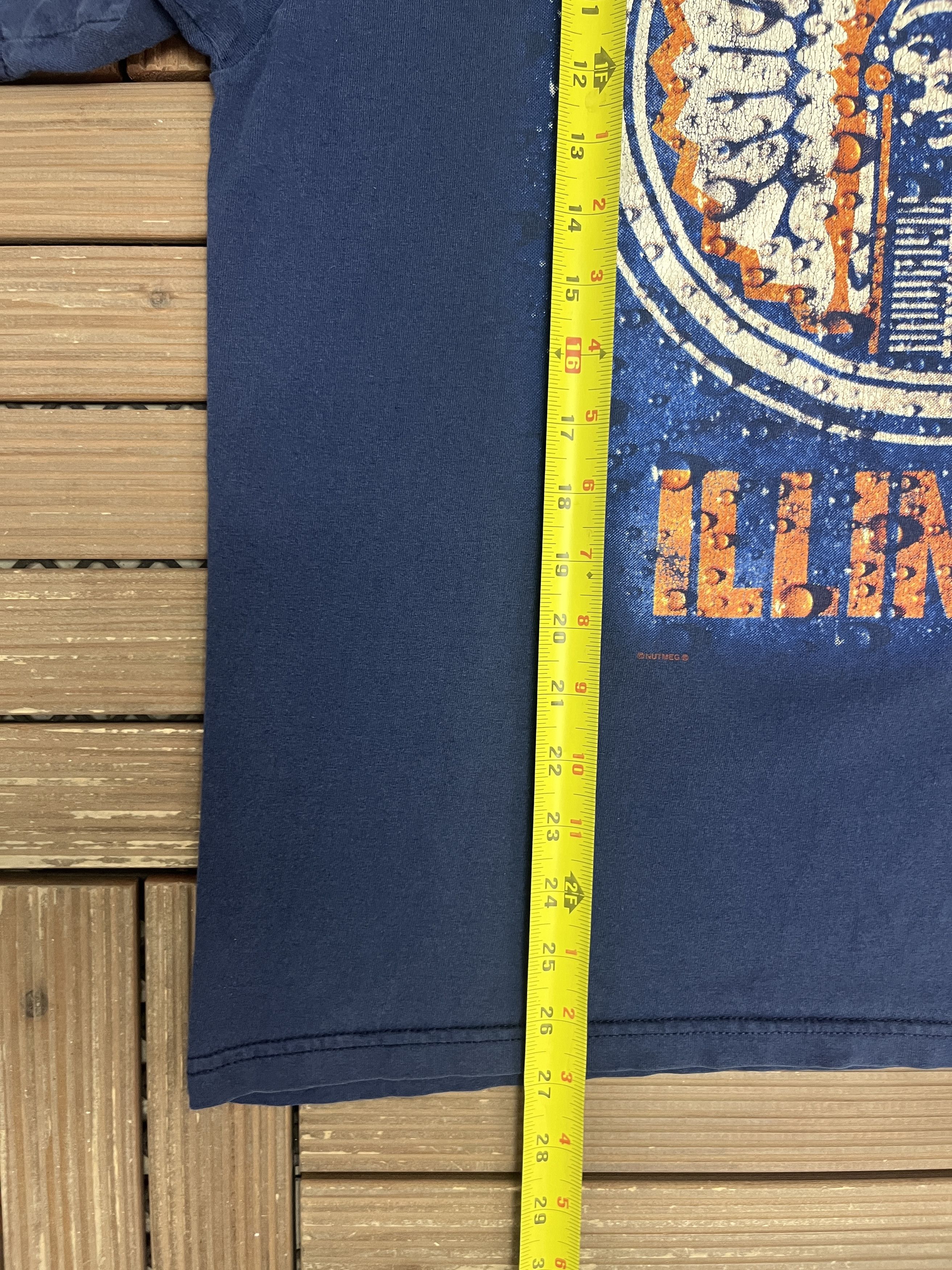 Vintage Illinois Fighting Illini Vintage Blue T-Shirt Tee Size US L / EU 52-54 / 3 - 7 Thumbnail