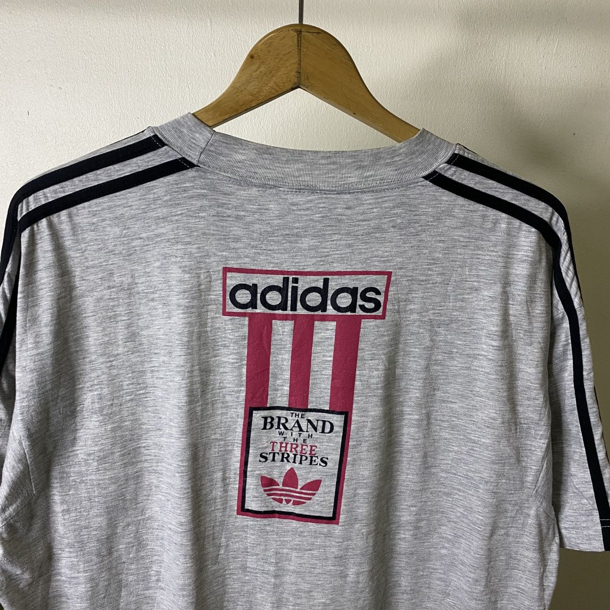 Adidas Vintage 1990s Adidas Essential Grey T Shirt Size US XL / EU 56 / 4 - 2 Thumbnail