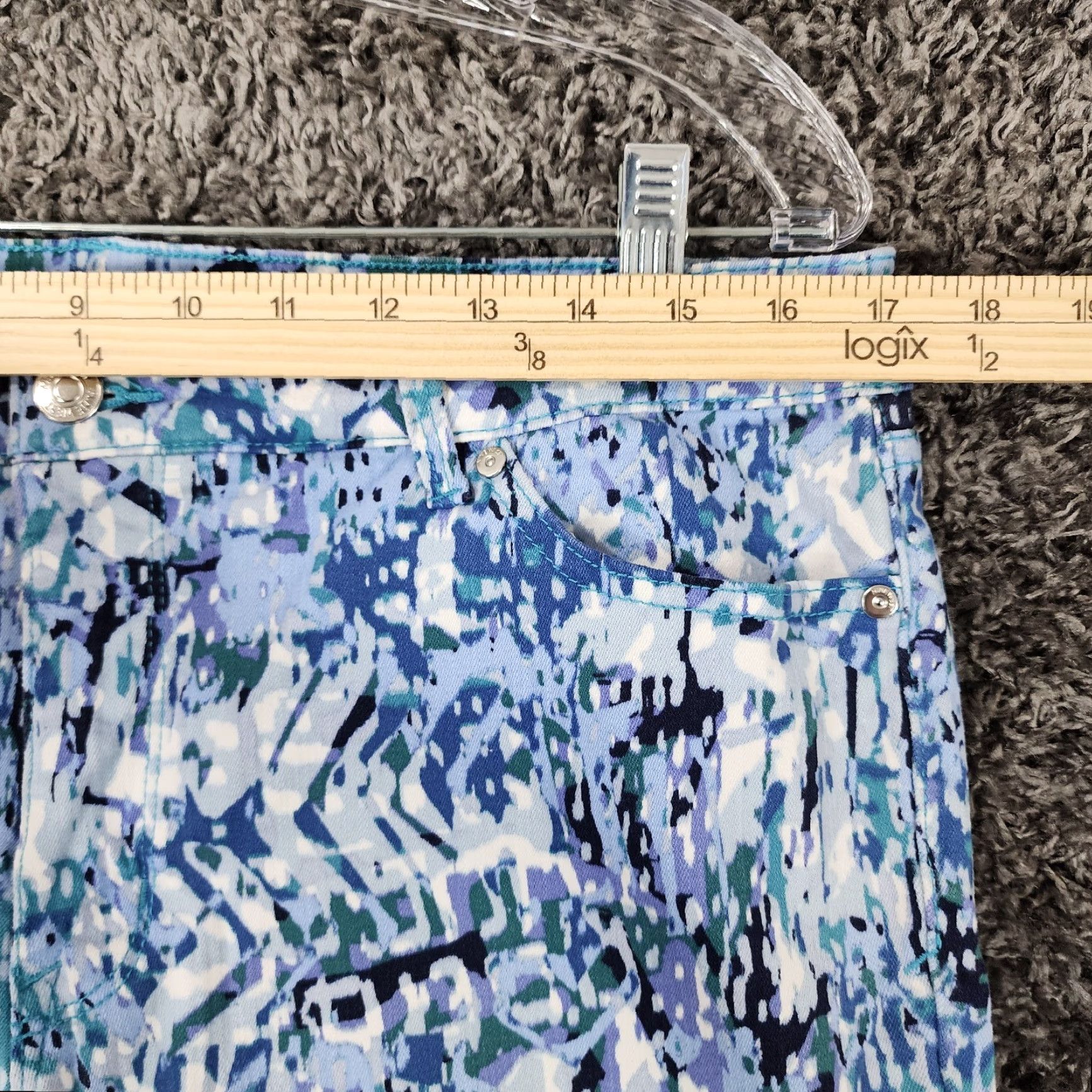 Nine West Nine West Chrystie Womens Blue Patterned Jean Capris Size 14 Jeans Capris Womens Blue 14 Nine West Chrystie Patterned Jeans Capris Size 36" / US 14 / IT 50 - 4 Thumbnail