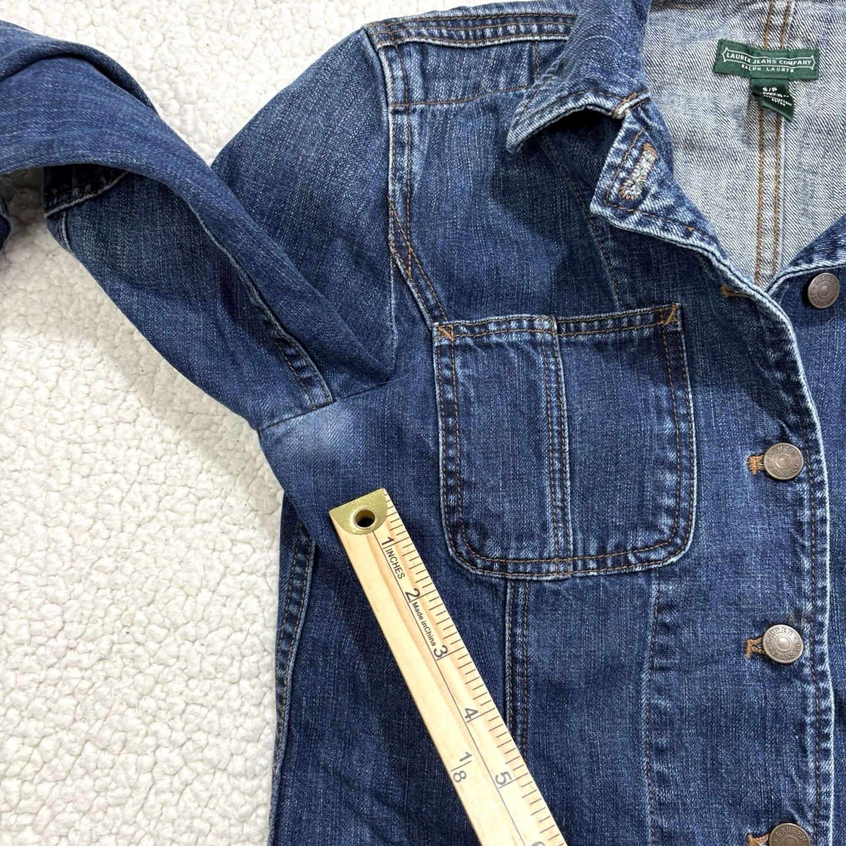 Ralph Lauren Ralph Lauren Jeans Co. Chore Denim Jacket S Jean Utility Pockets Elbow Patch Women Size 28" / US 6 / IT 42 - 4 Thumbnail