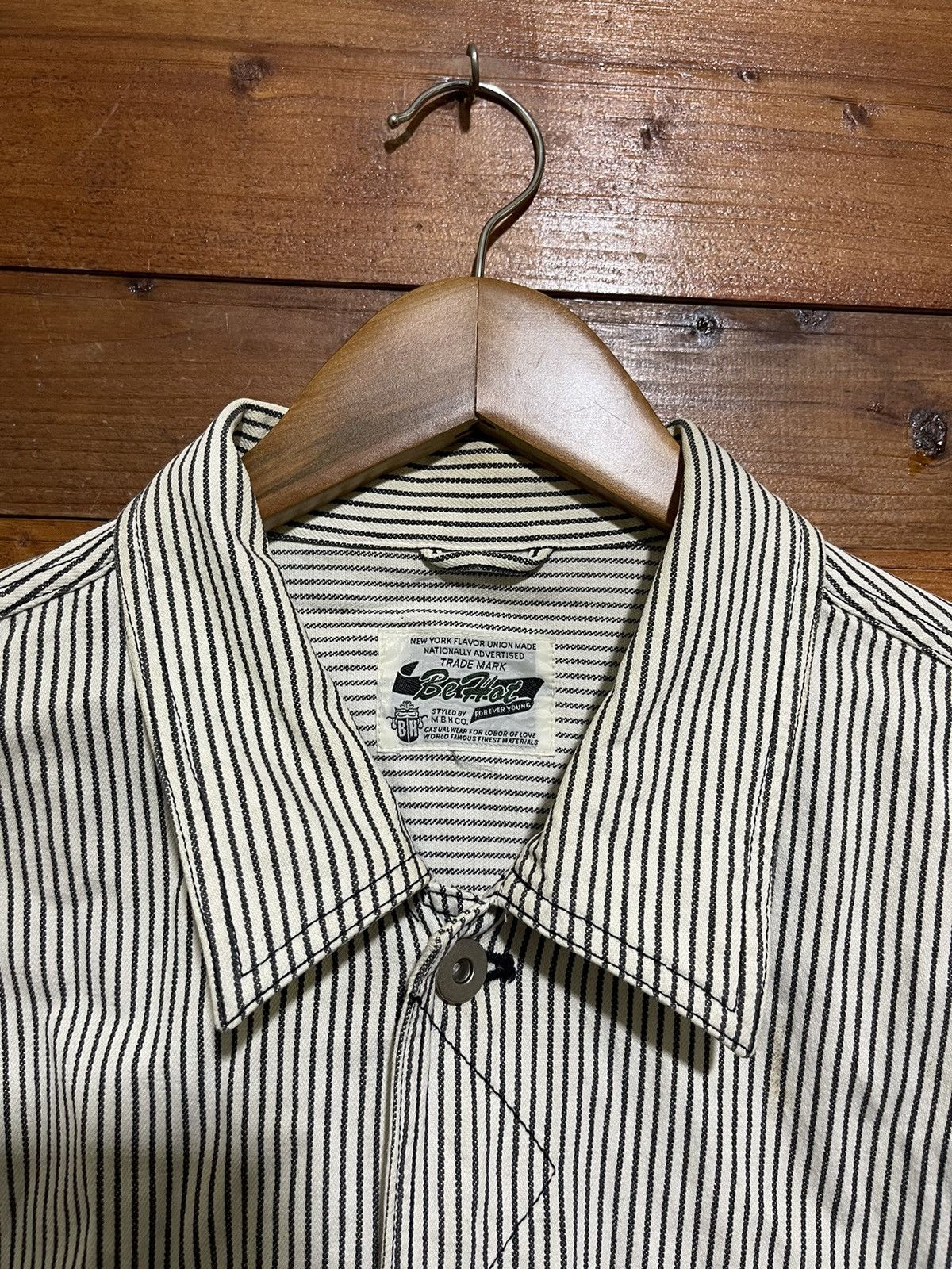 Japanese Brand Vintage be hot hickory stripe jacket Size US L / EU 52-54 / 3 - 3 Thumbnail