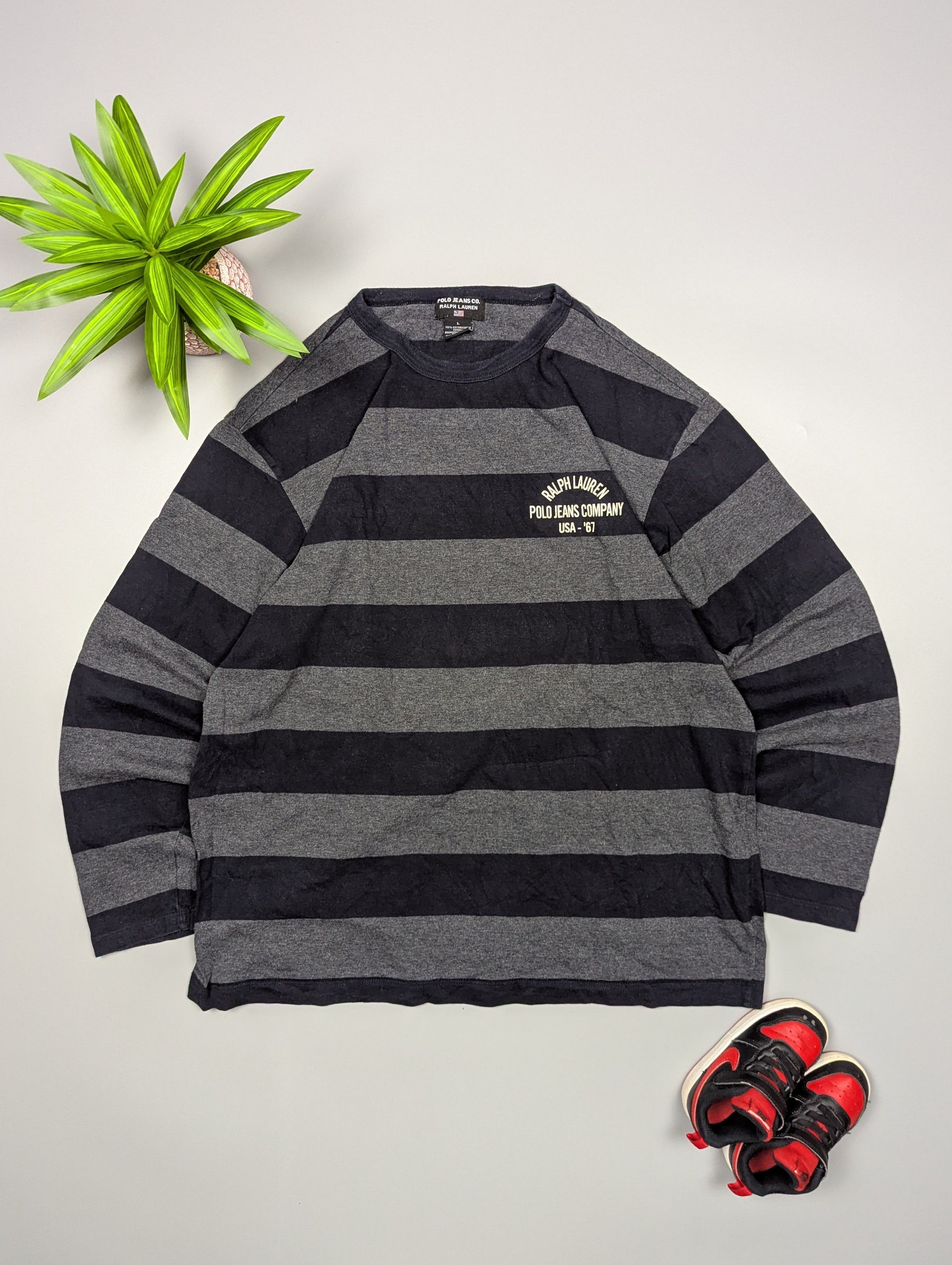 Polo Ralph Lauren Ralph Lauren Polo Jeans Co. USA-67 Striped LS Shirt L VTG Size US L / EU 52-54 / 3 - 1 Thumbnail