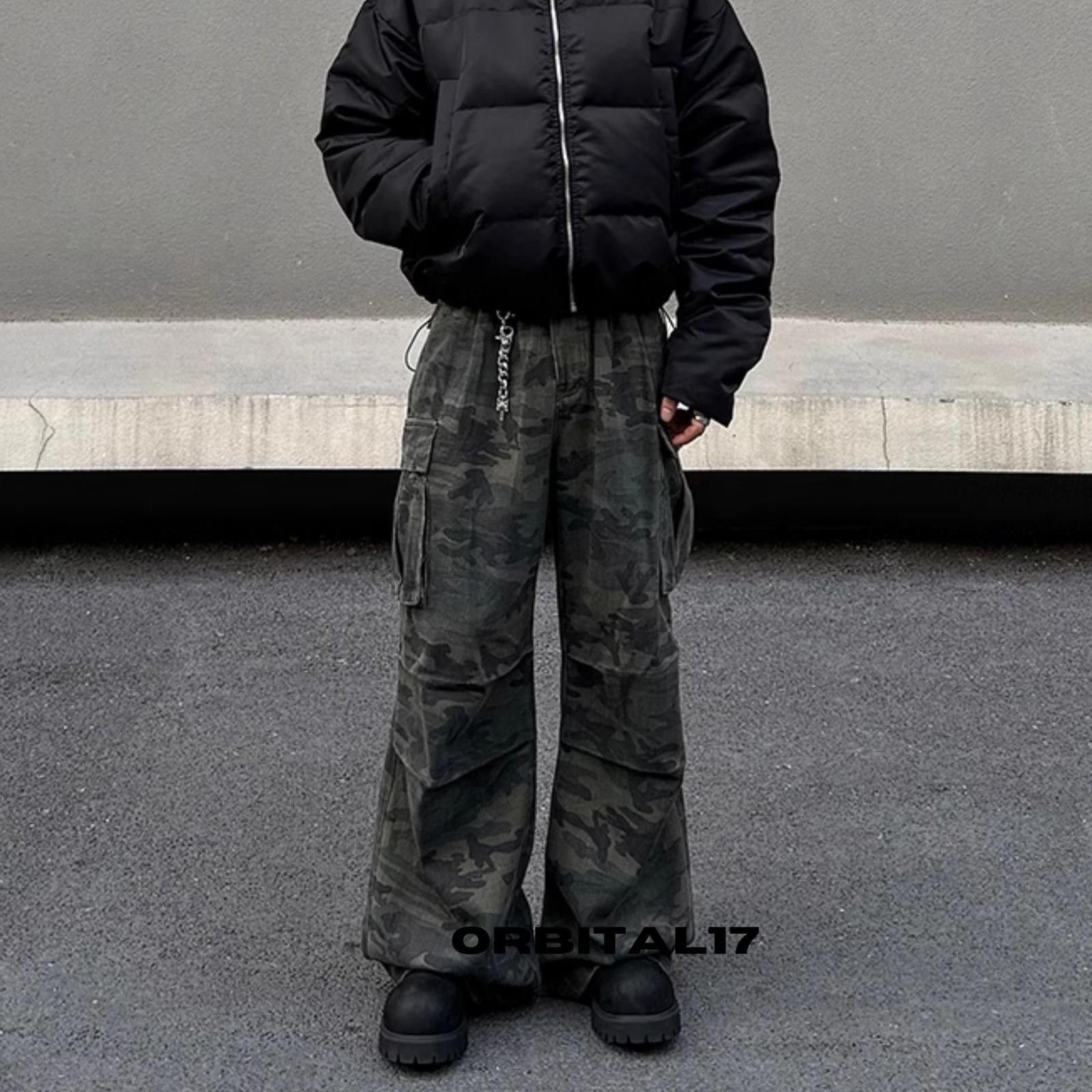 Vintage Camo Cargo Baggy Camo Wide Leg Pants Size 32" / US 10 / IT 46 - 2 Thumbnail