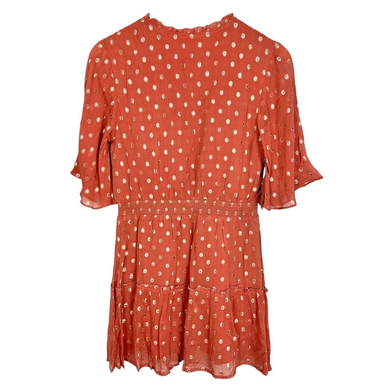 Anthropologie NWT Anthropologie Raga Tiered Mini Dress Dusty Pink Gold S Size S / US 4 / IT 40 - 10 Thumbnail