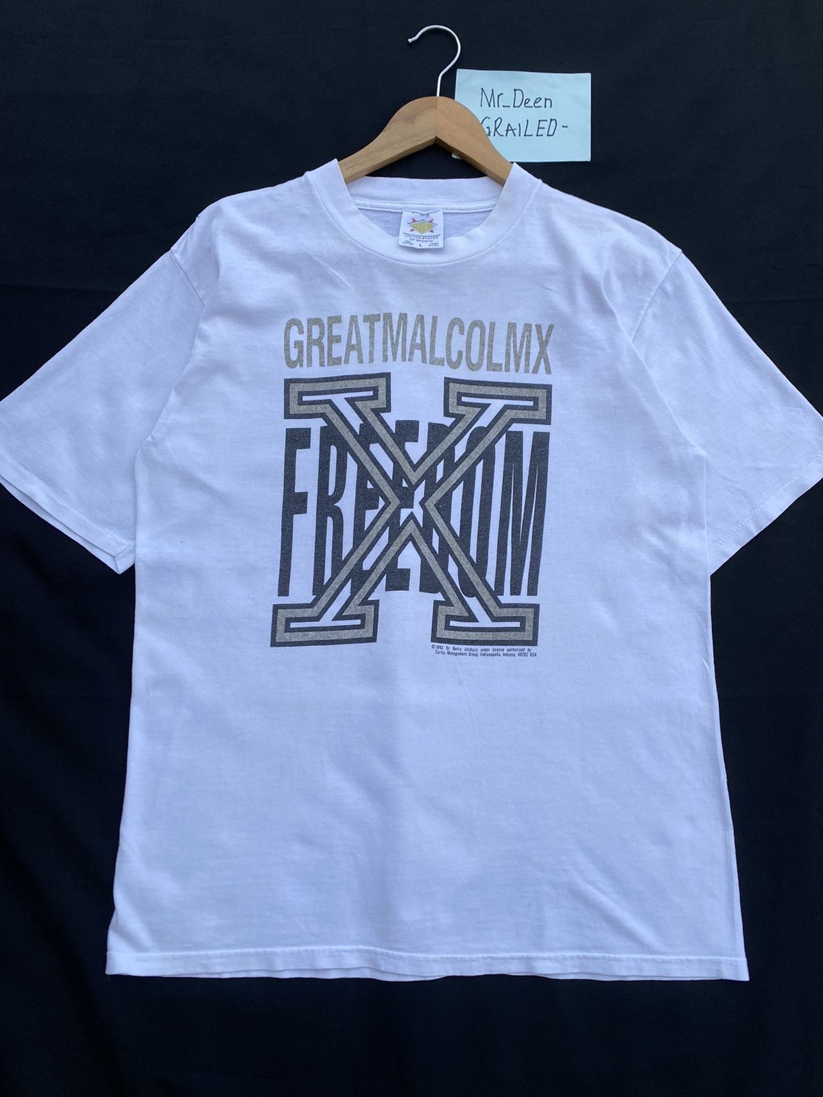 Vintage Rare Vintage Great Malcolmx Freedom US Sports Tshirt Size US L / EU 52-54 / 3 - 4 Thumbnail