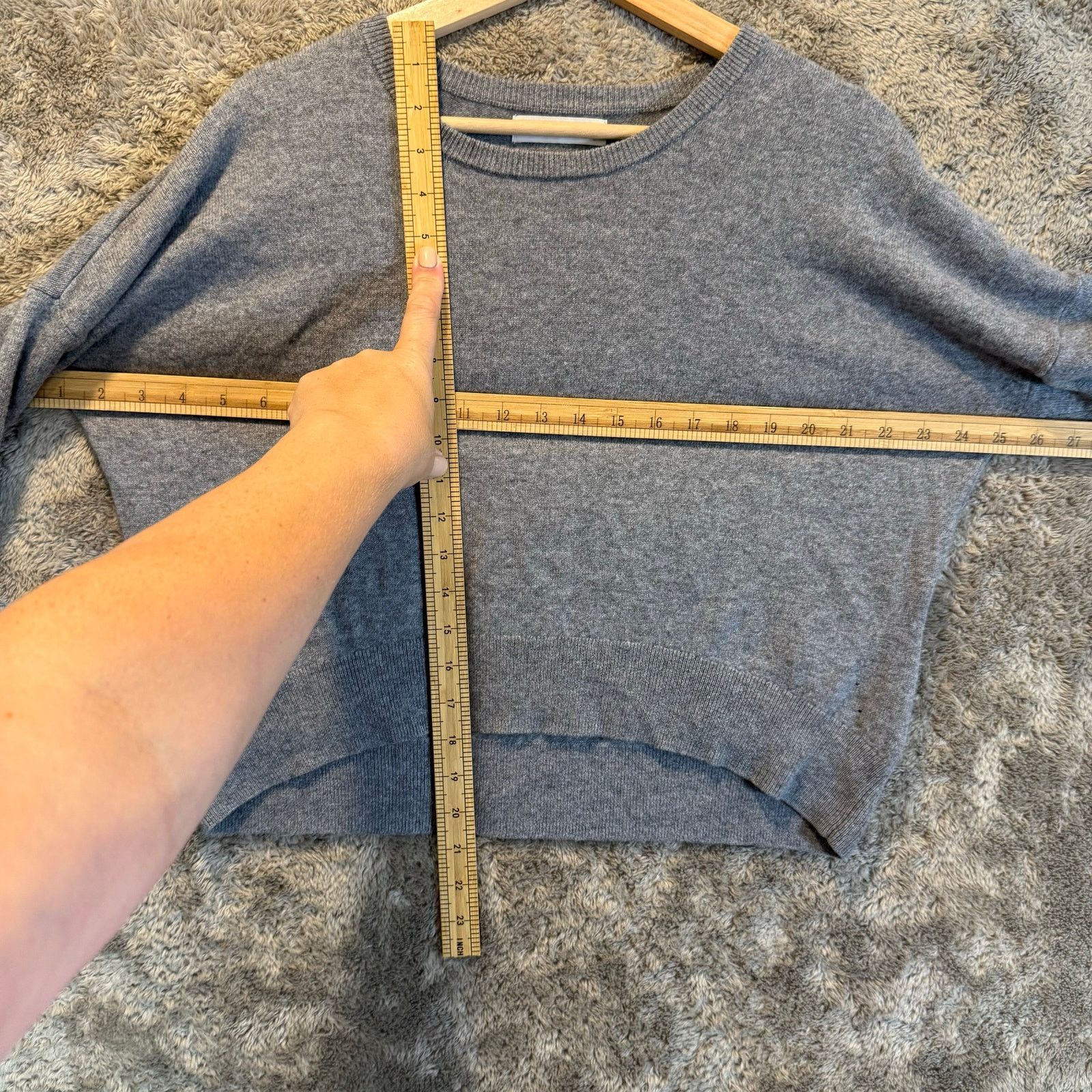 Other Grana Gray Mongolian Cashmere Crop Sweater L Large Size L / US 10 / IT 46 - 9 Thumbnail